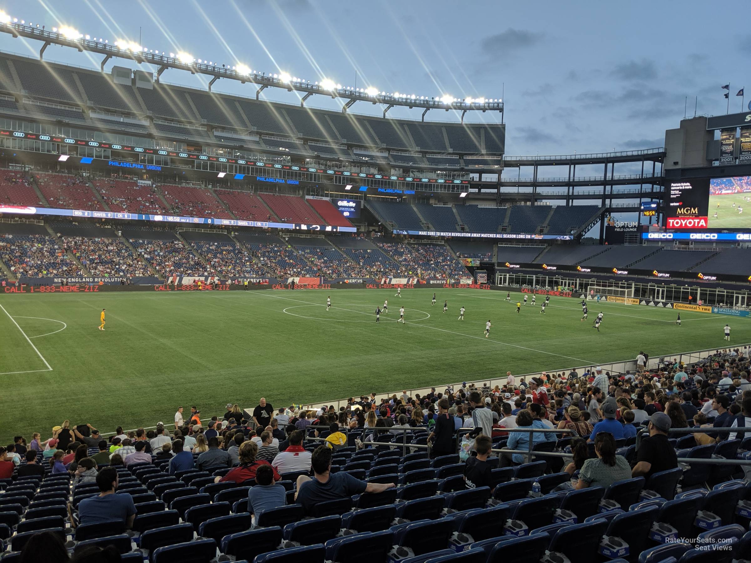 section 135, row 25 seat view  for soccer - gillette stadium