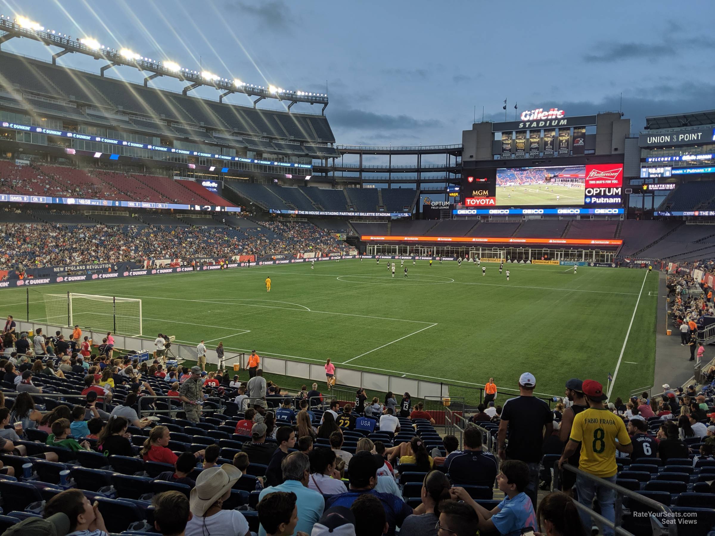 section 140, row 25 seat view  for soccer - gillette stadium