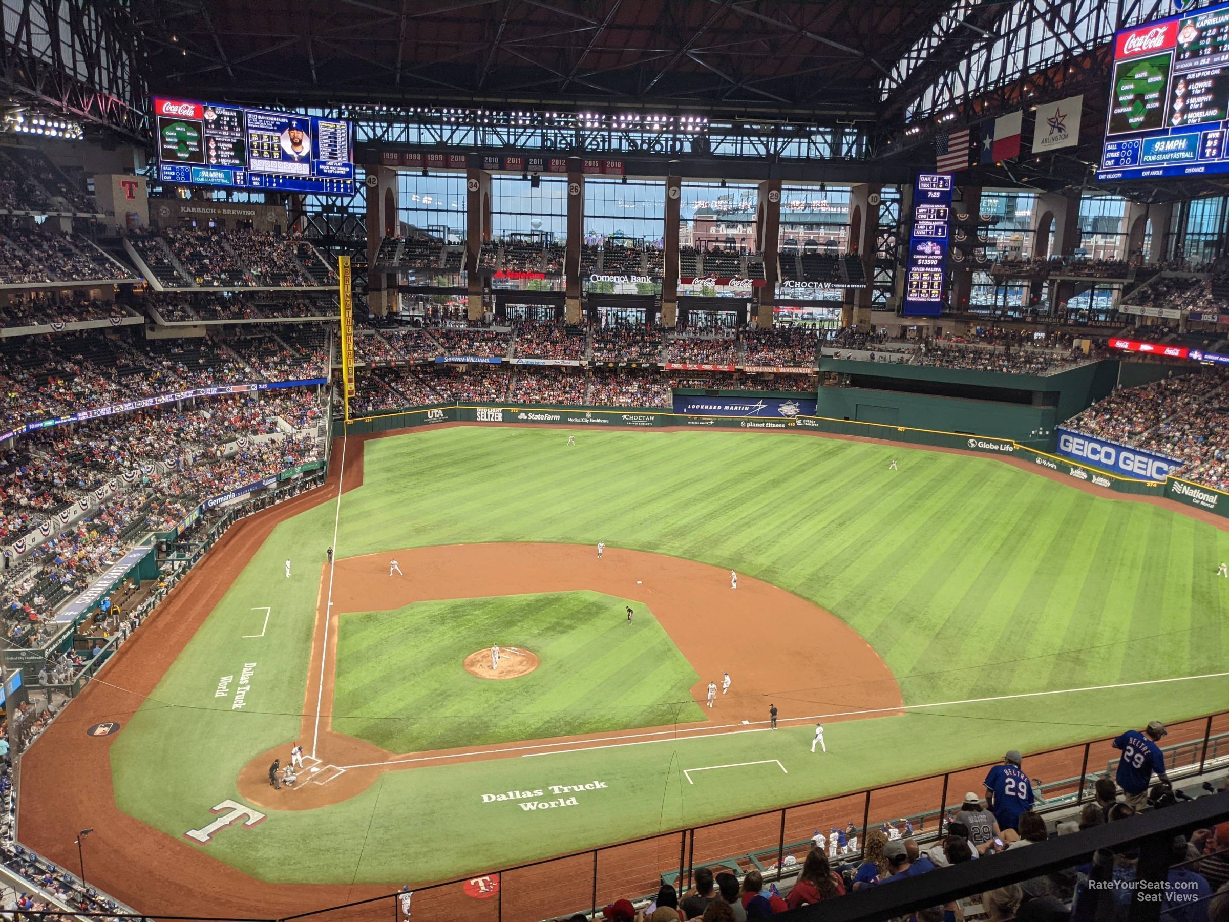 section 222, row 8 seat view  for baseball - globe life field