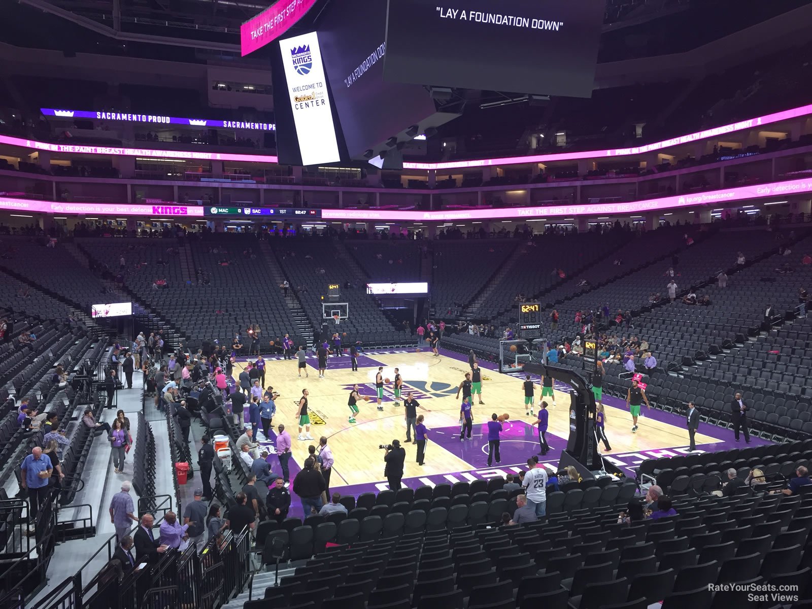 section 102, row h seat view  for basketball - golden 1 center