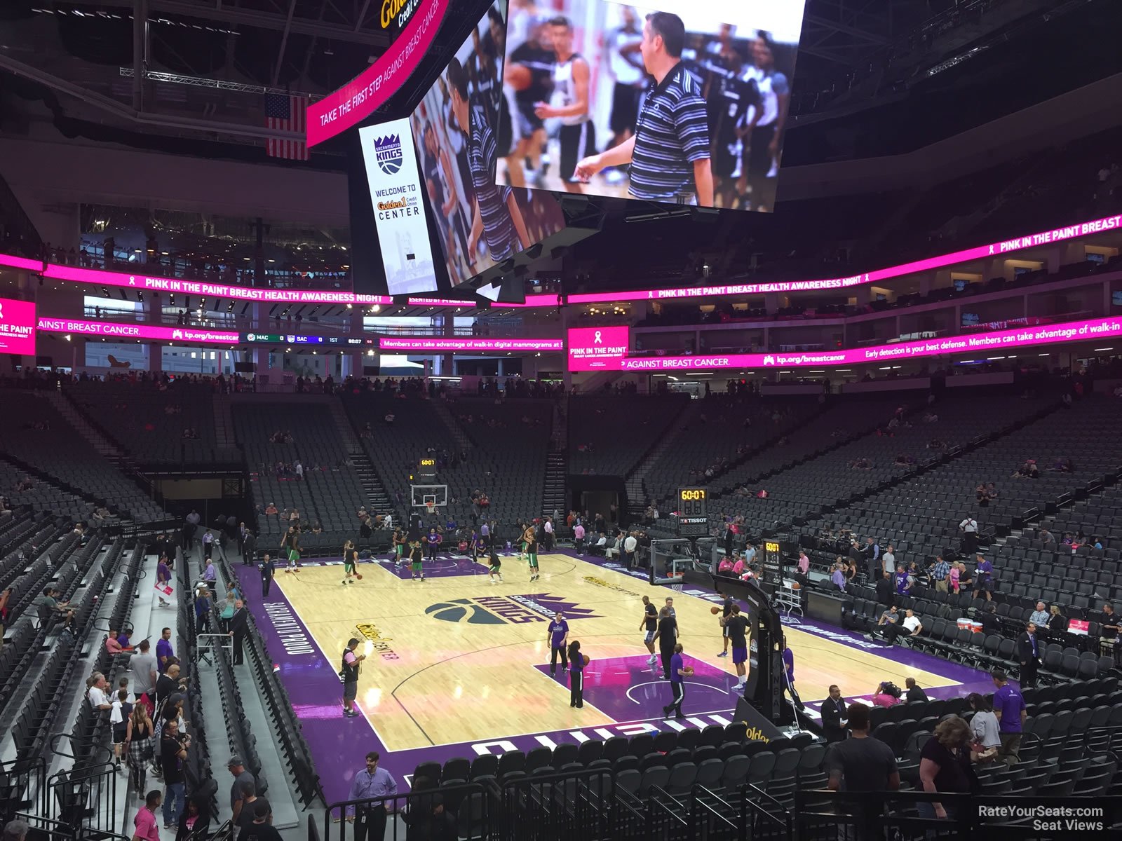 section 115, row h seat view  for basketball - golden 1 center