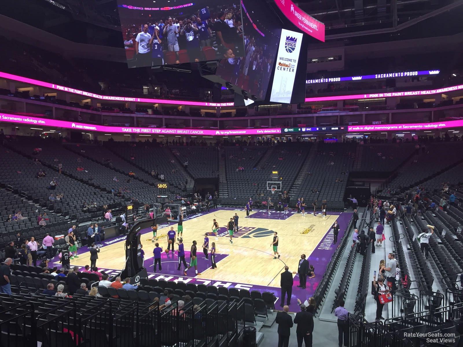 section 125, row h seat view  for basketball - golden 1 center