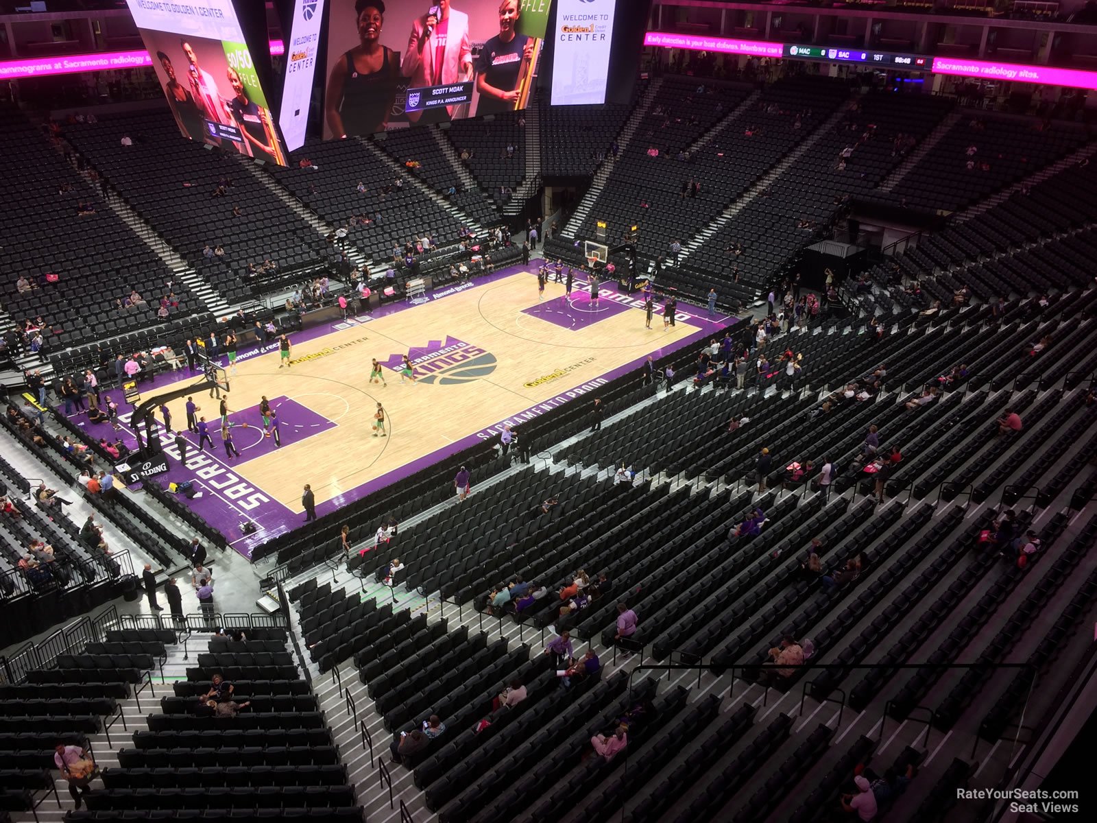 section 220, row a seat view  for basketball - golden 1 center