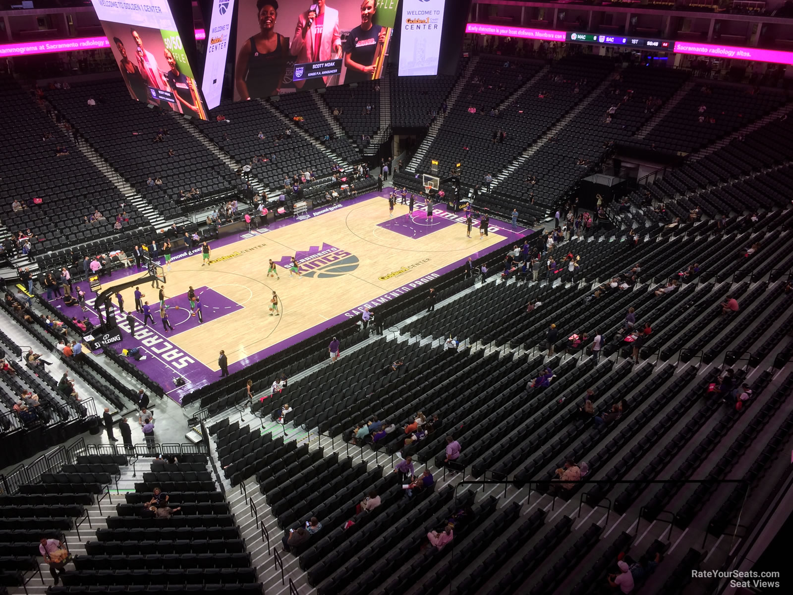 section 220, row a seat view  for basketball - golden 1 center