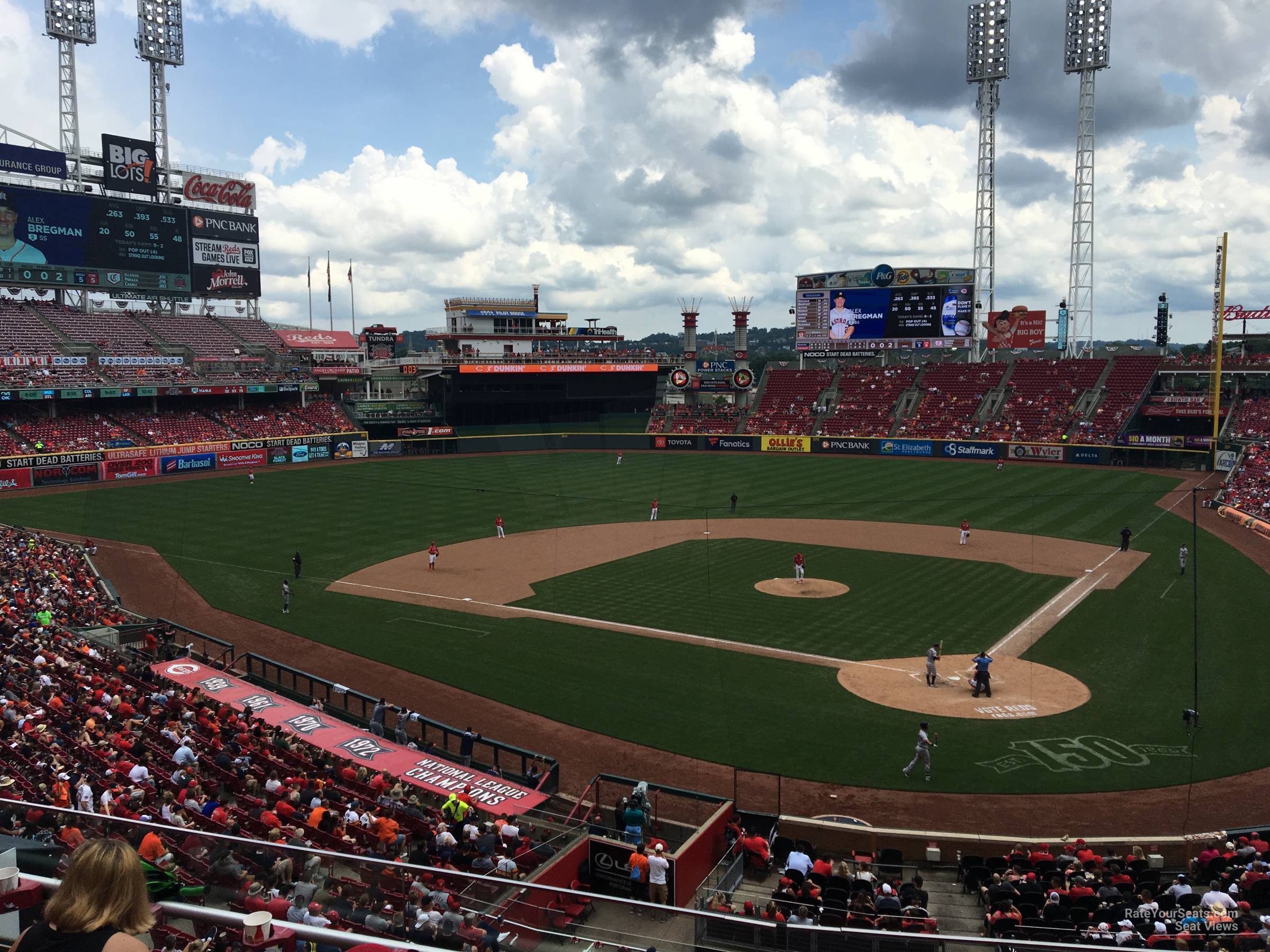 section 221, row c seat view  for baseball - great american ball park
