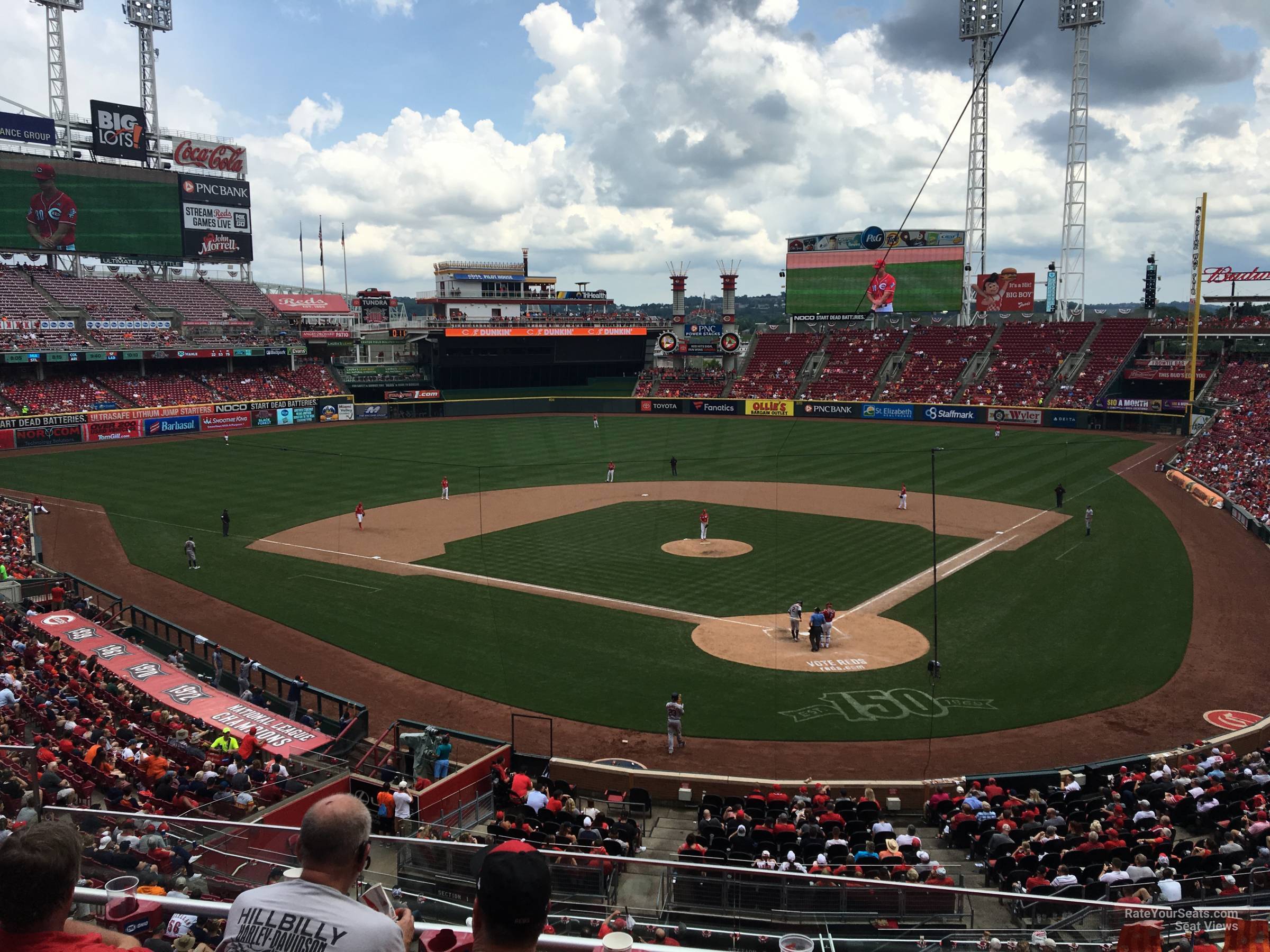section 222, row c seat view  for baseball - great american ball park