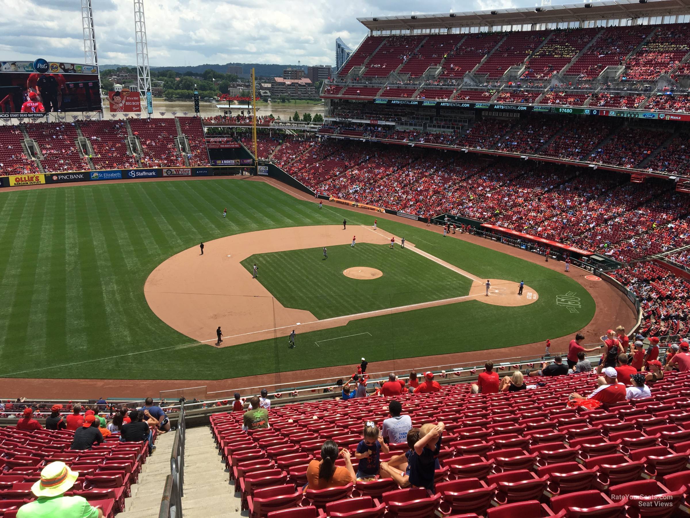 section 416, row n seat view  for baseball - great american ball park