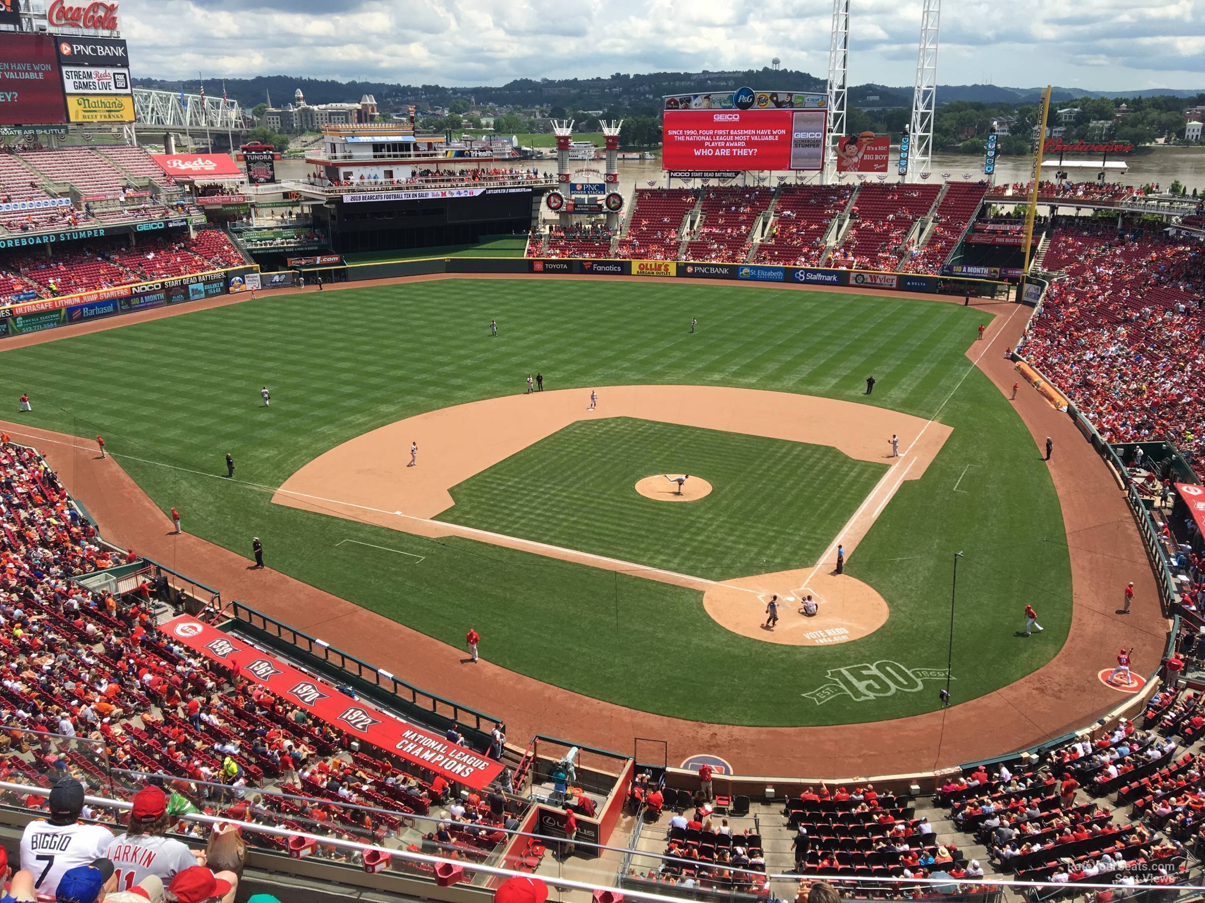 section 421, row f seat view  for baseball - great american ball park