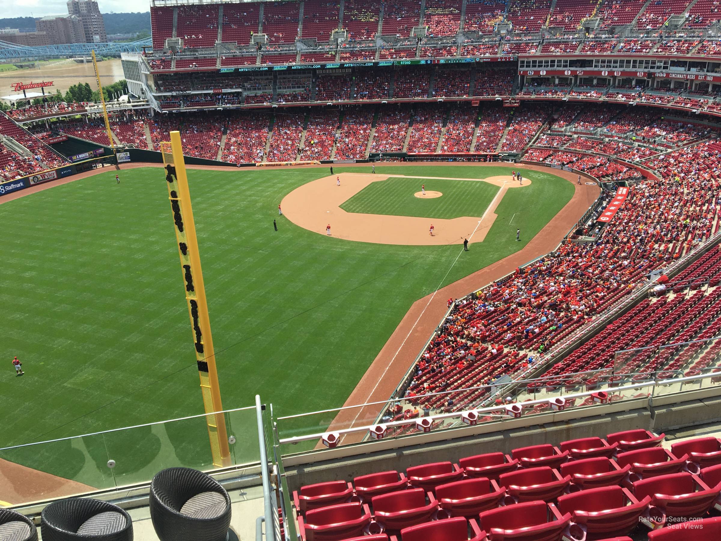 fioptics district, row ga seat view  for baseball - great american ball park