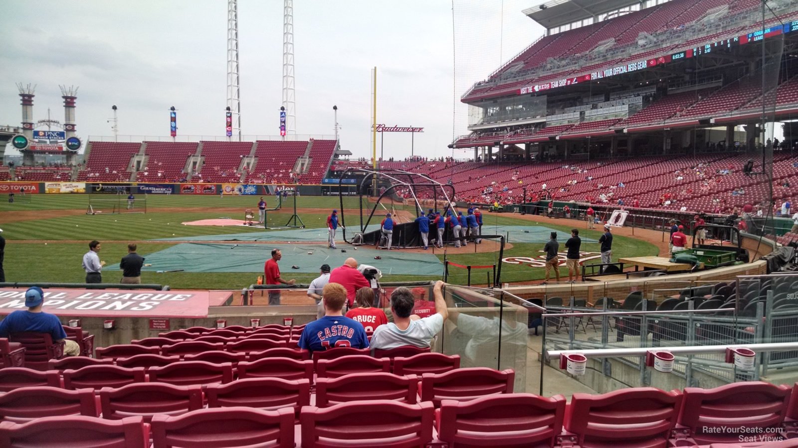 section 119, row p seat view  for baseball - great american ball park