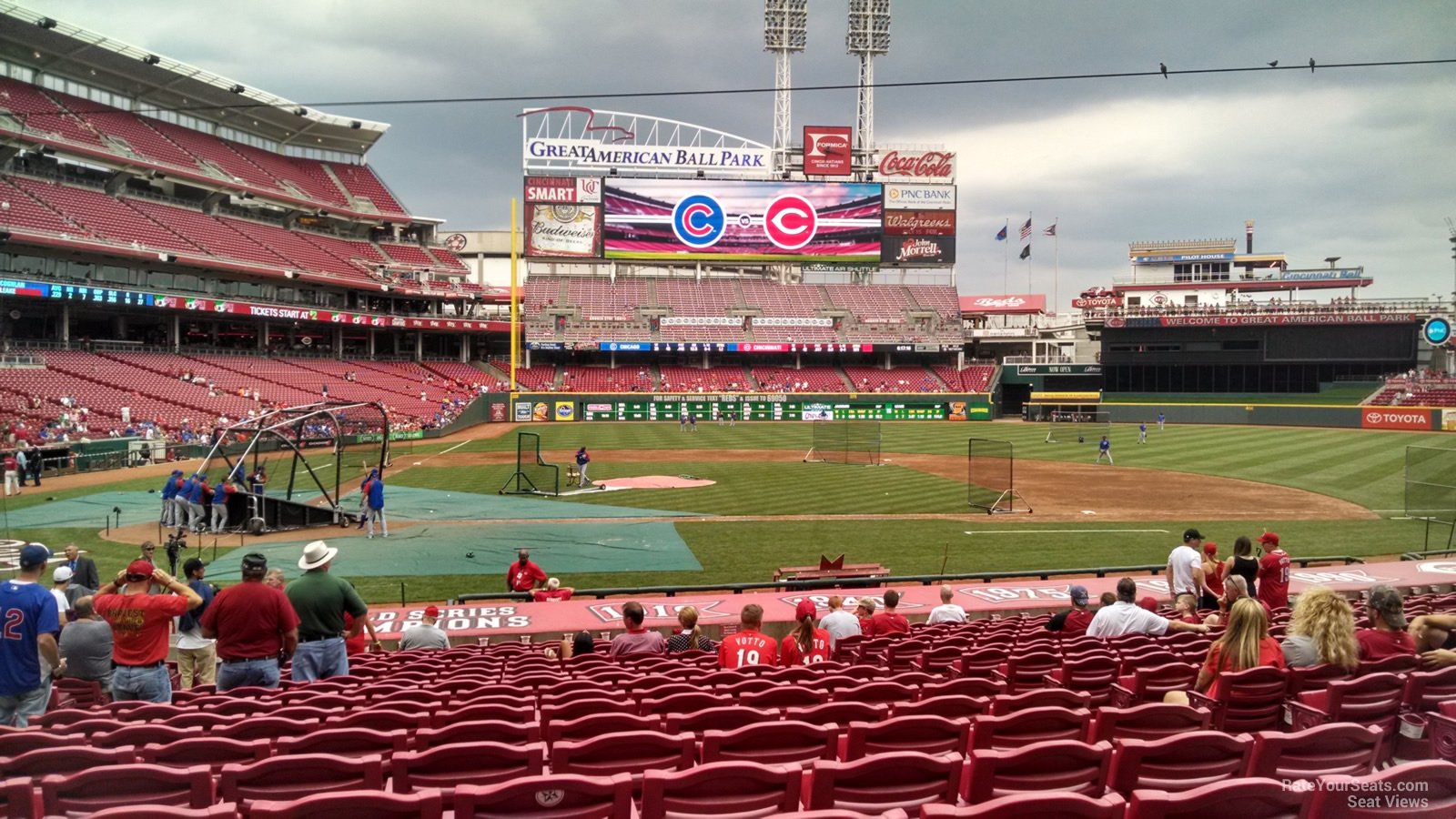 section 128, row w seat view  for baseball - great american ball park