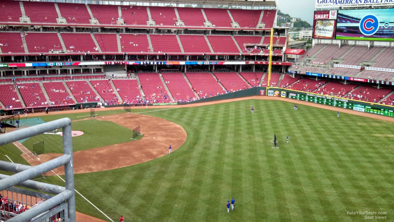 redlegs landing seat view  for baseball - great american ball park