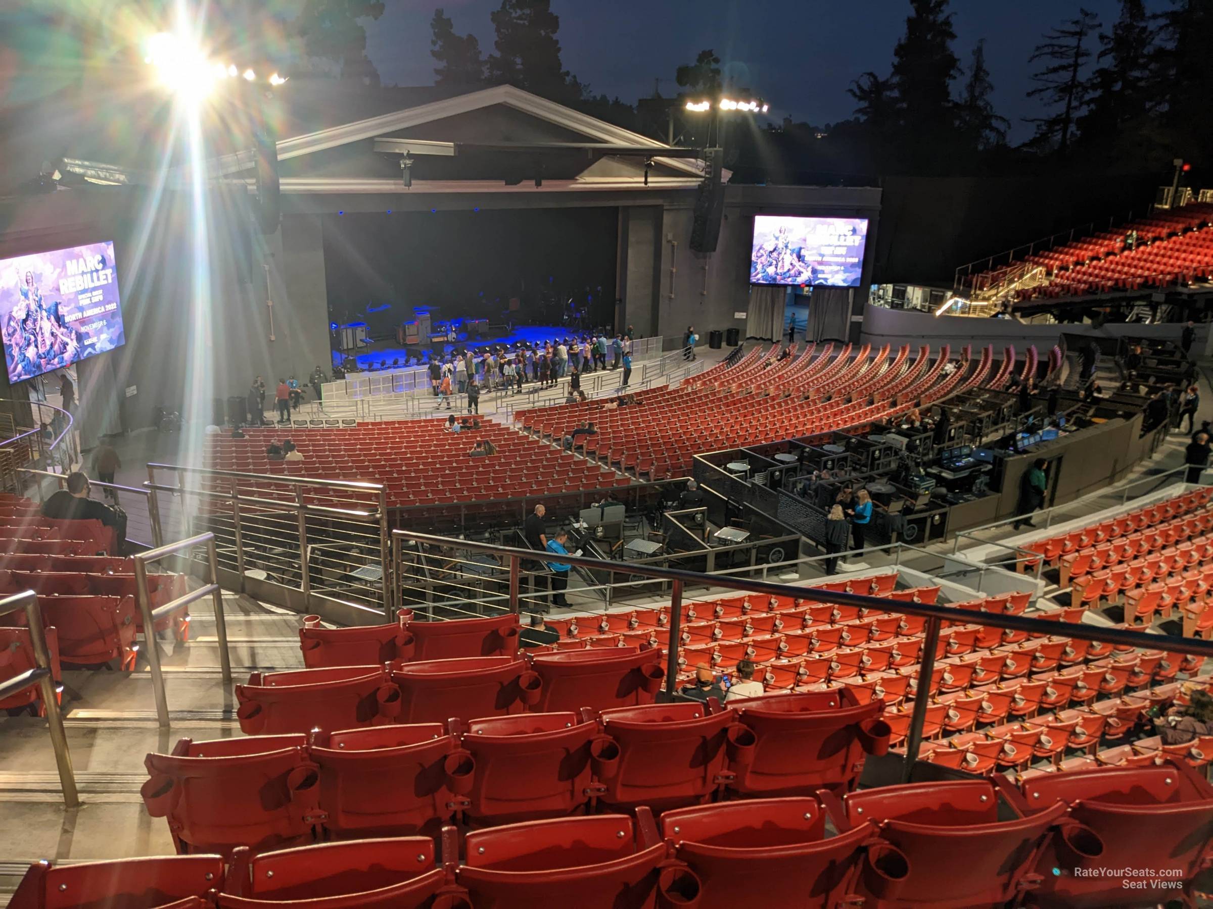 north terrace r3, row q seat view  - greek theatre - los angeles