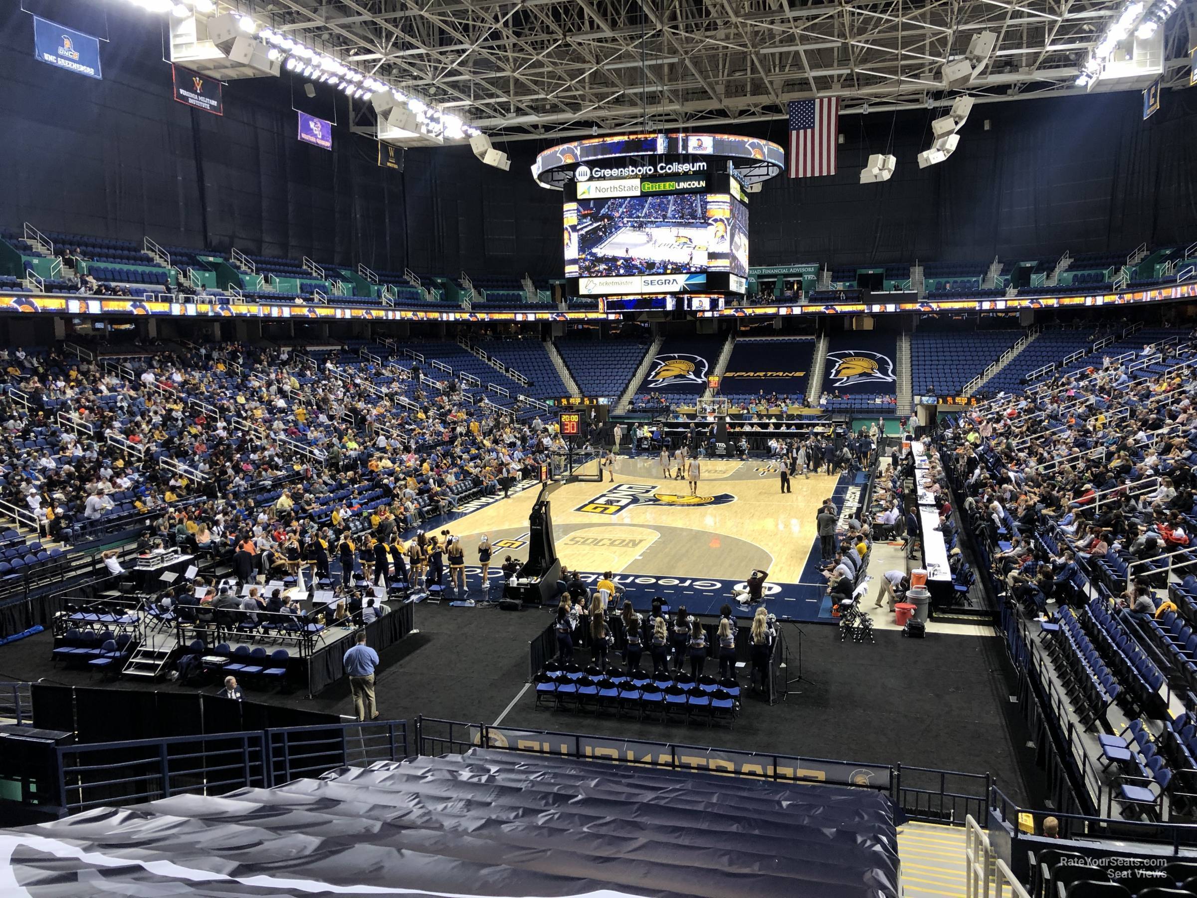 section 102, row ss seat view  for basketball - greensboro coliseum