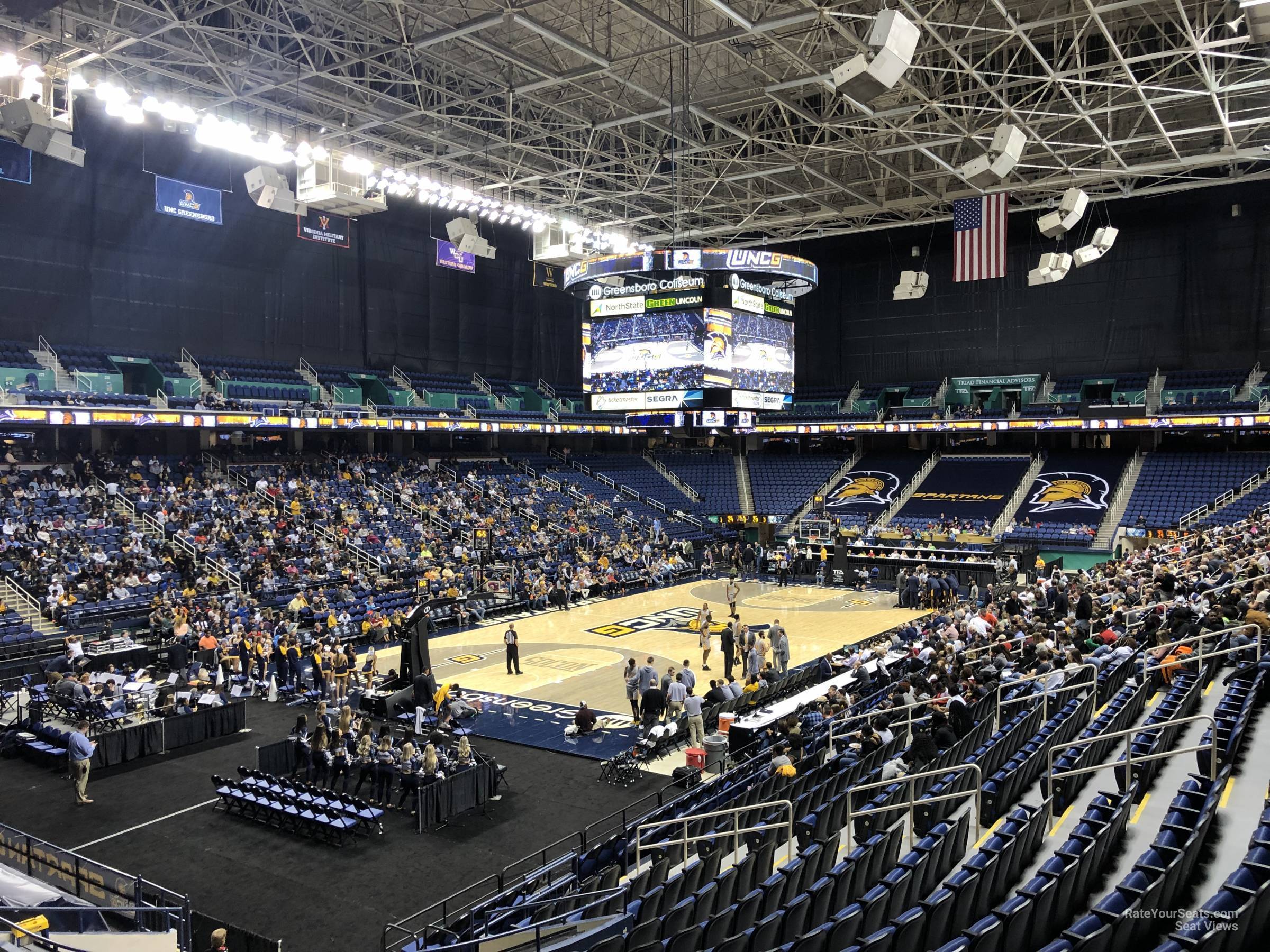 section 104, row ss seat view  for basketball - greensboro coliseum