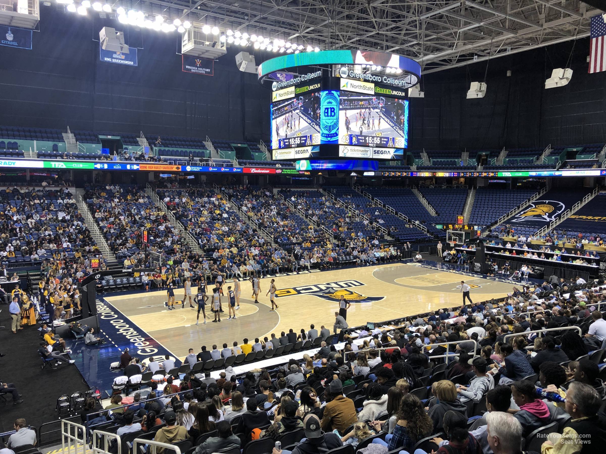 section 106, row ss seat view  for basketball - greensboro coliseum