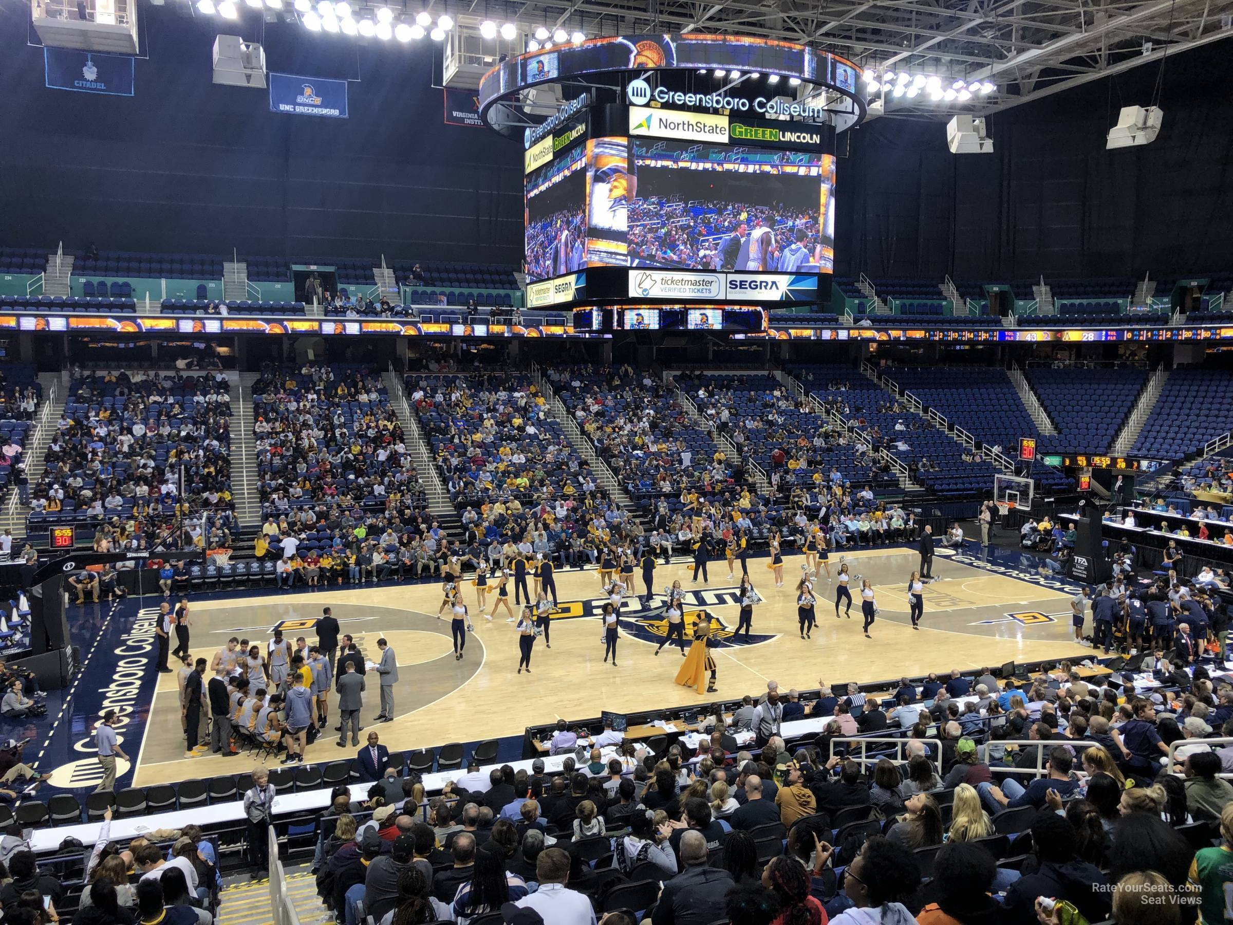 section 107, row ss seat view  for basketball - greensboro coliseum