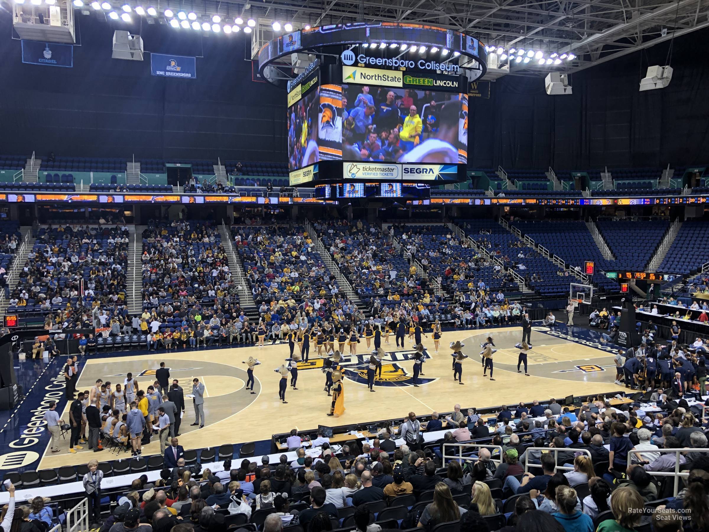 section 108, row ss seat view  for basketball - greensboro coliseum