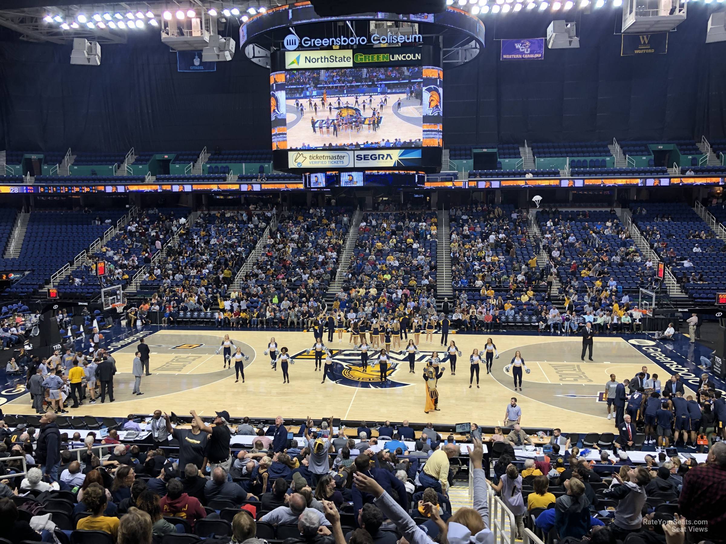 section 109, row ss seat view  for basketball - greensboro coliseum