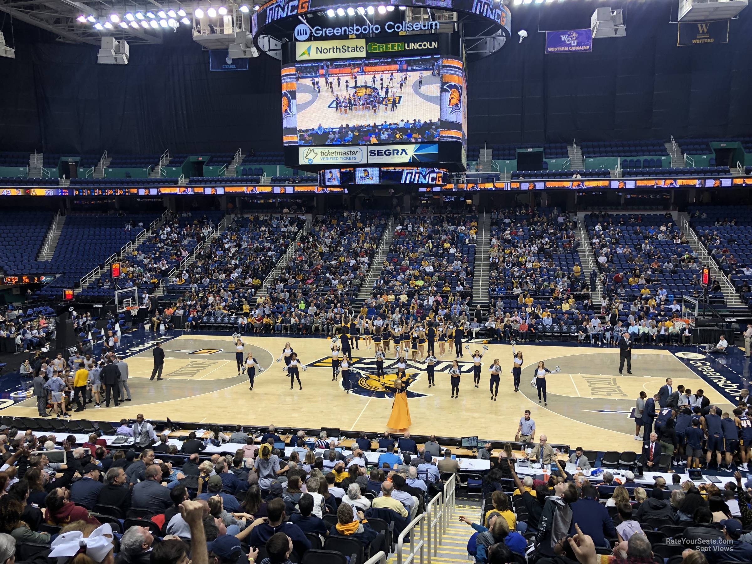 section 110, row ss seat view  for basketball - greensboro coliseum