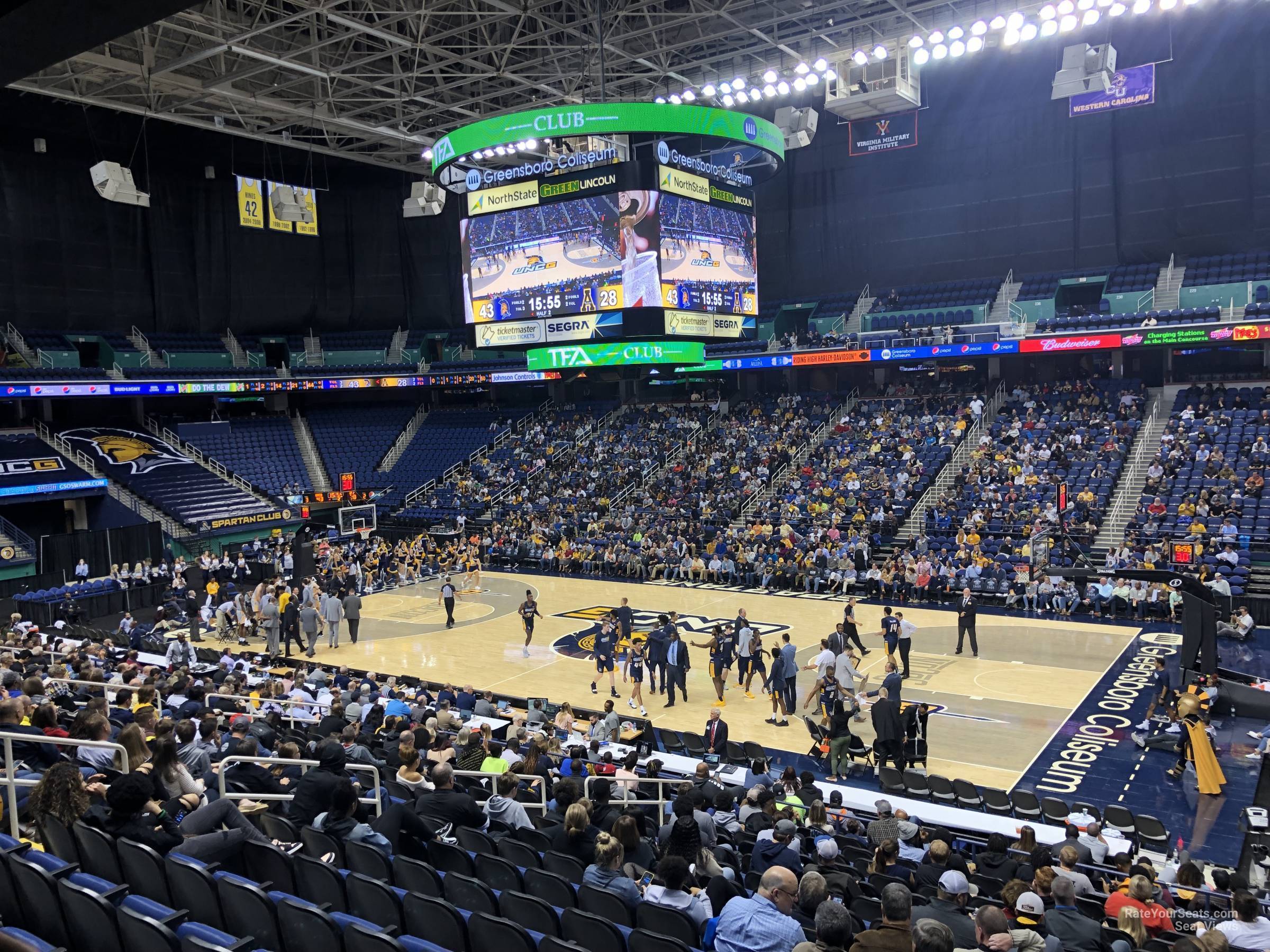 section 111, row ss seat view  for basketball - greensboro coliseum