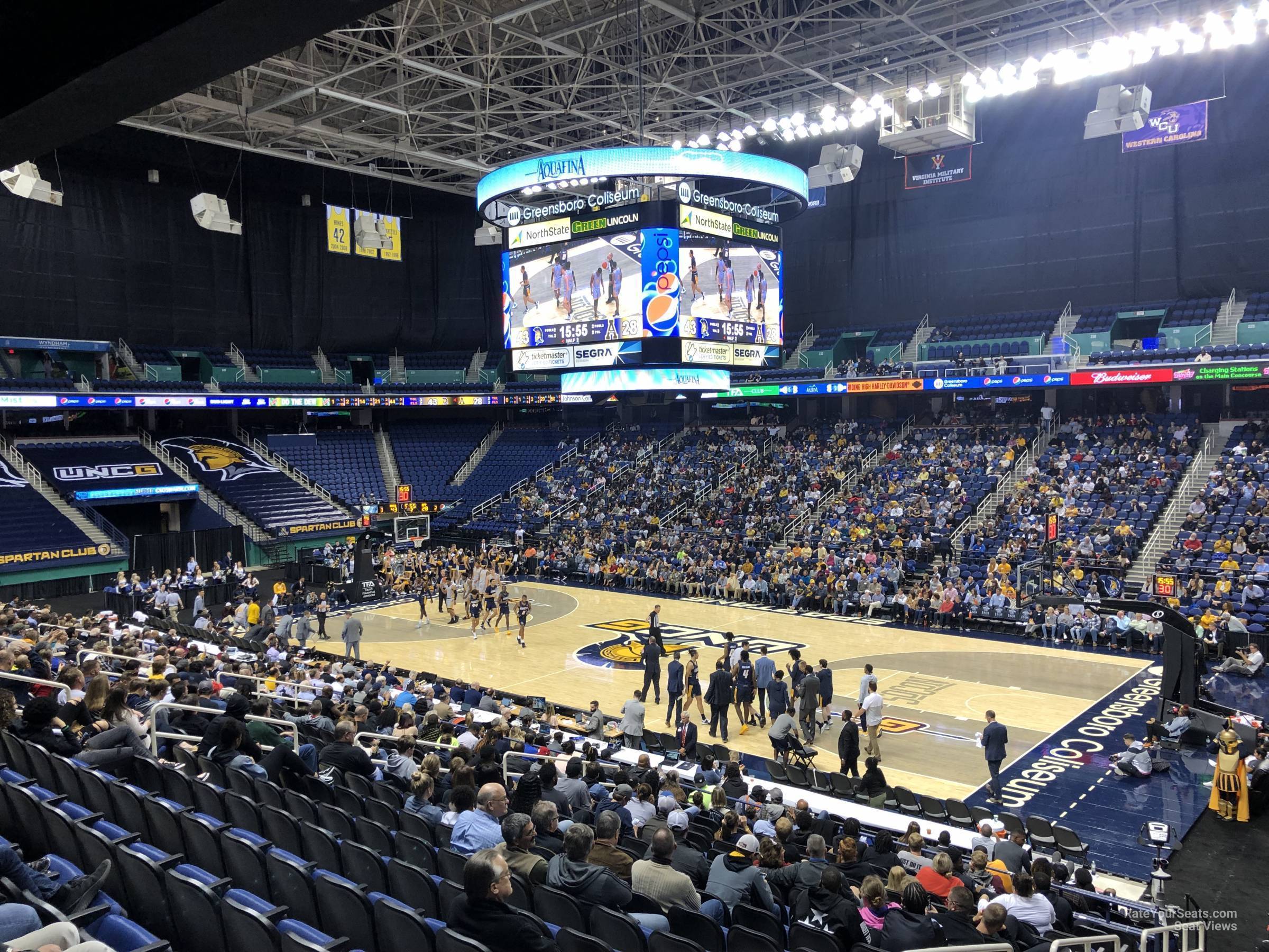 section 112, row ss seat view  for basketball - greensboro coliseum
