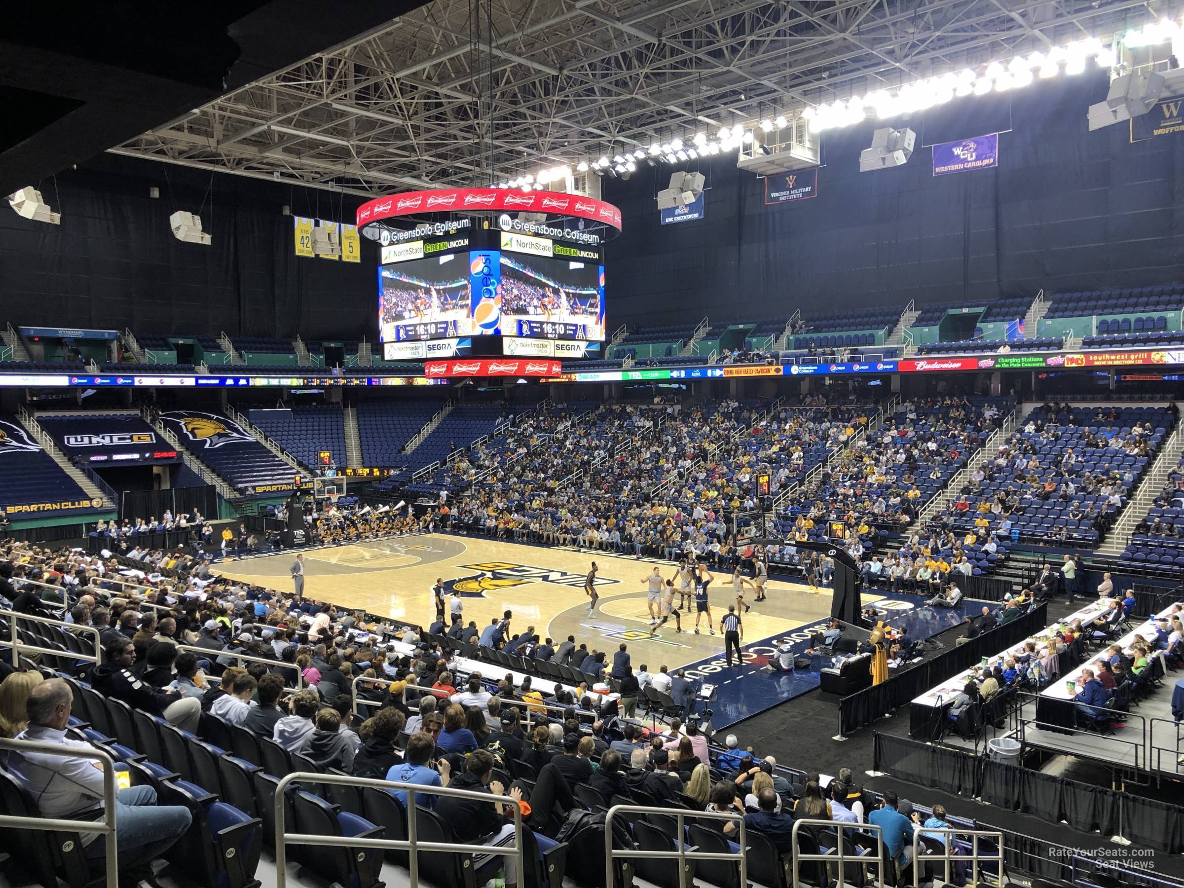 section 113, row ss seat view  for basketball - greensboro coliseum