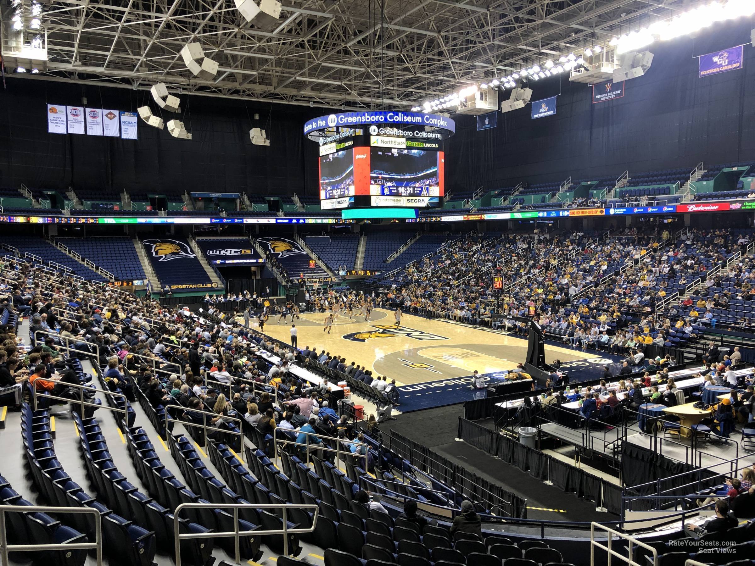 section 114, row ss seat view  for basketball - greensboro coliseum