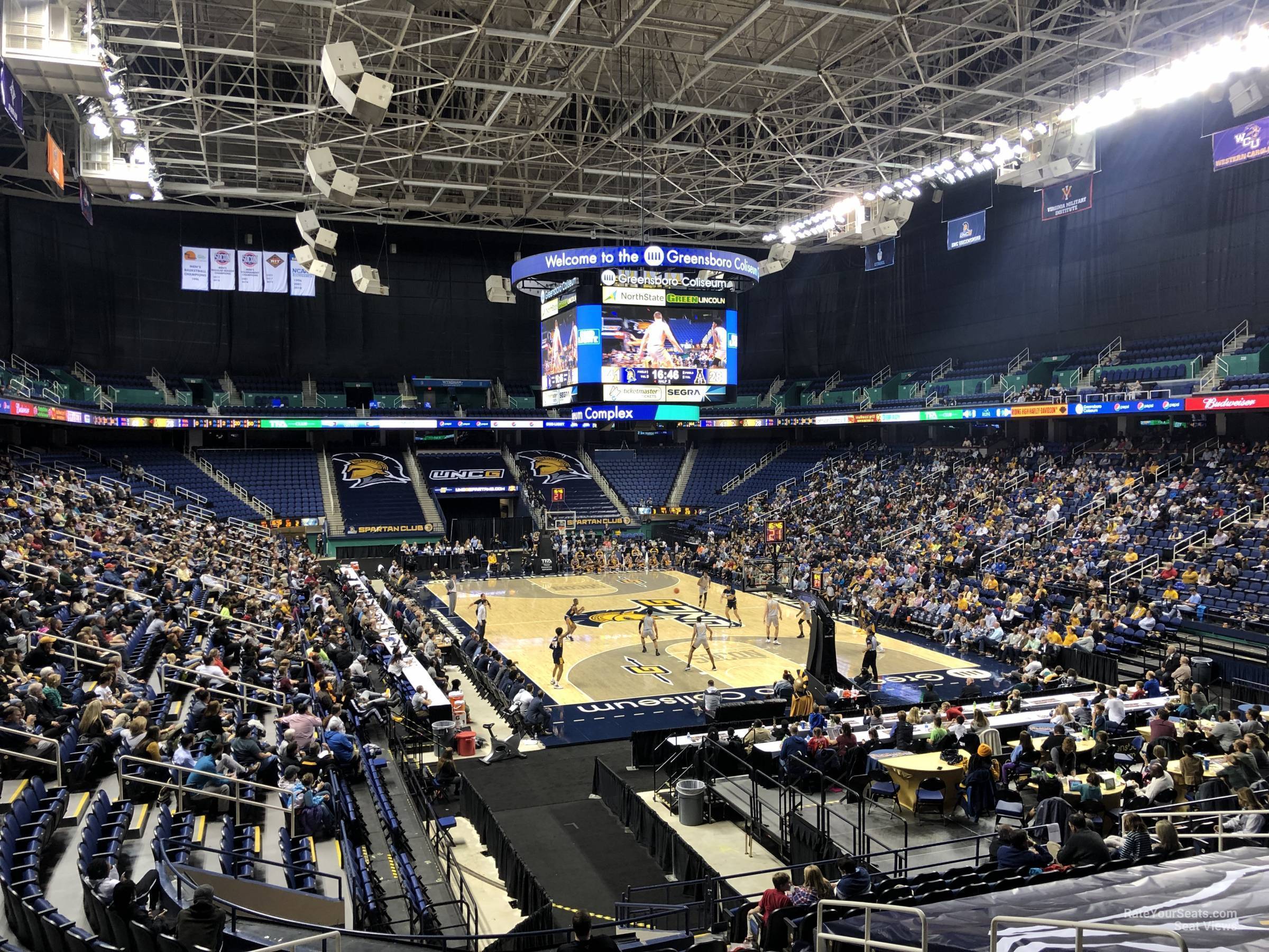 section 115, row ss seat view  for basketball - greensboro coliseum