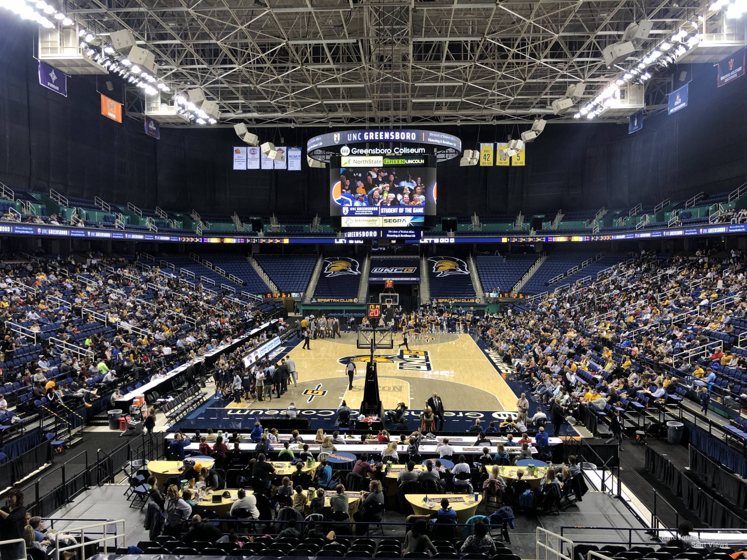 section 117, row ss seat view  for basketball - greensboro coliseum