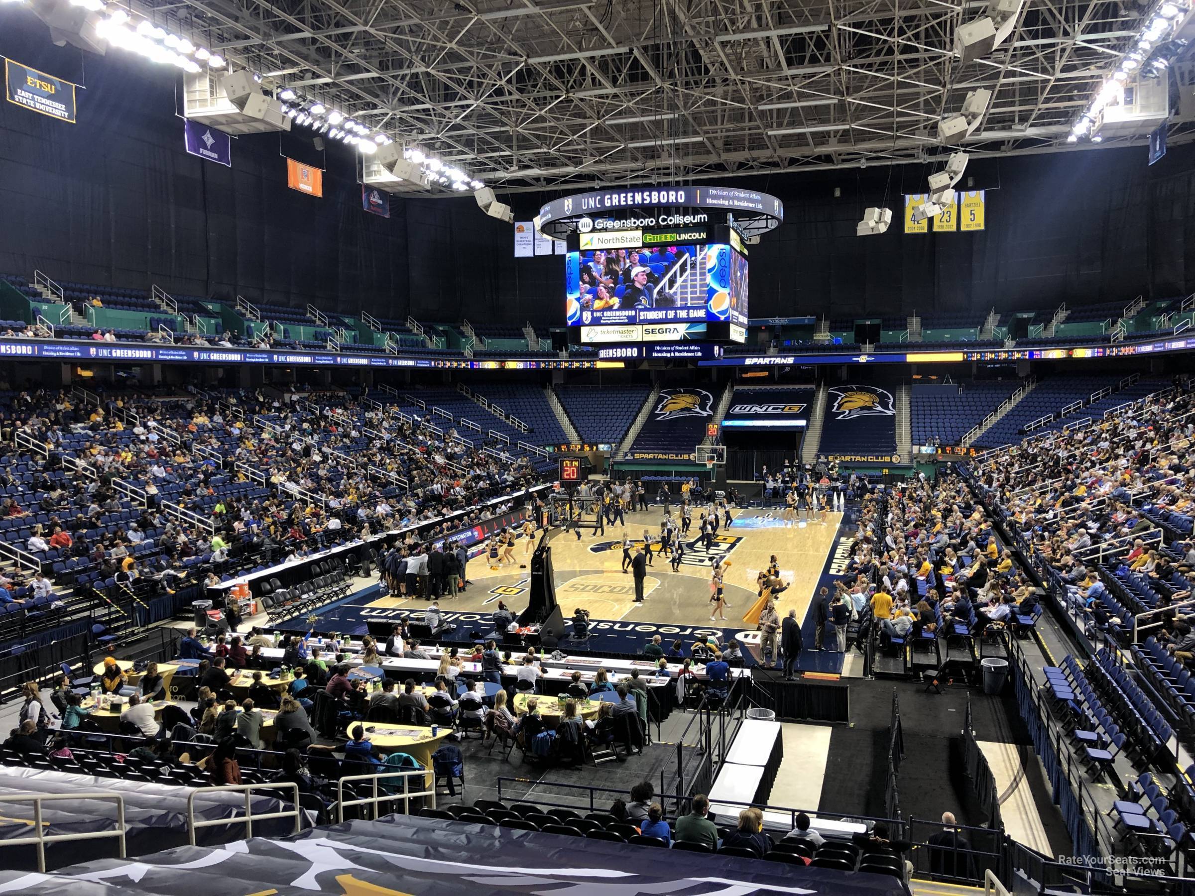 section 118, row ss seat view  for basketball - greensboro coliseum
