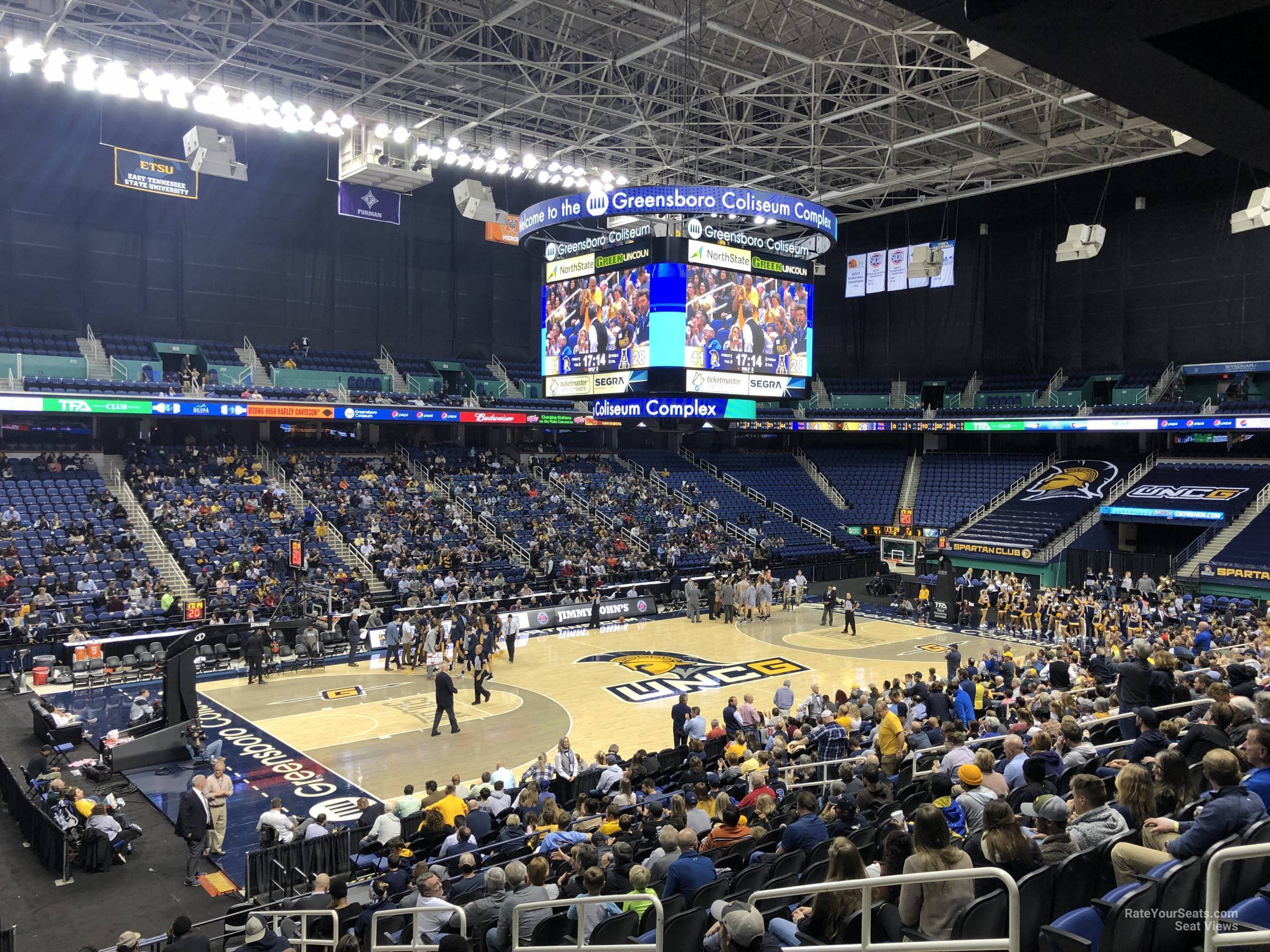 Section 122 at Greensboro Coliseum UNC Greensboro Basketball