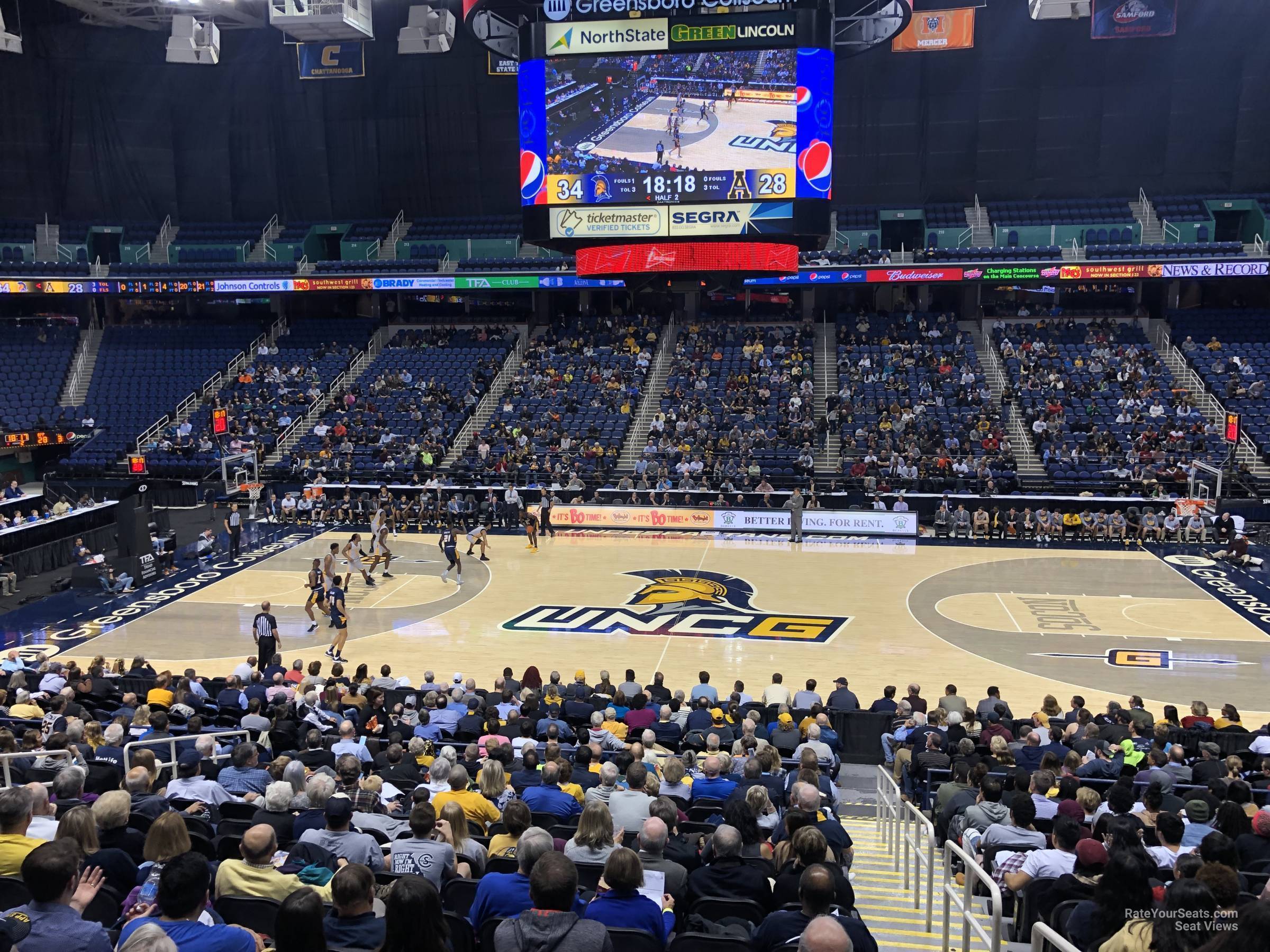section 125, row ss seat view  for basketball - greensboro coliseum