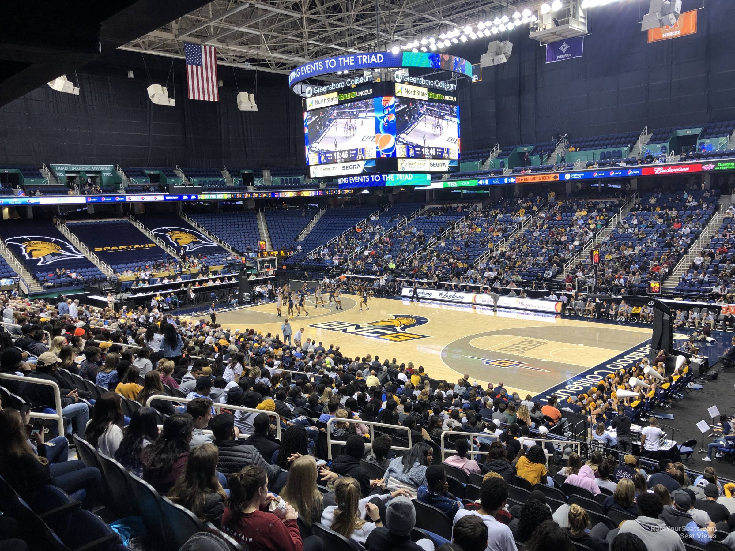 section 128, row ss seat view  for basketball - first horizon coliseum