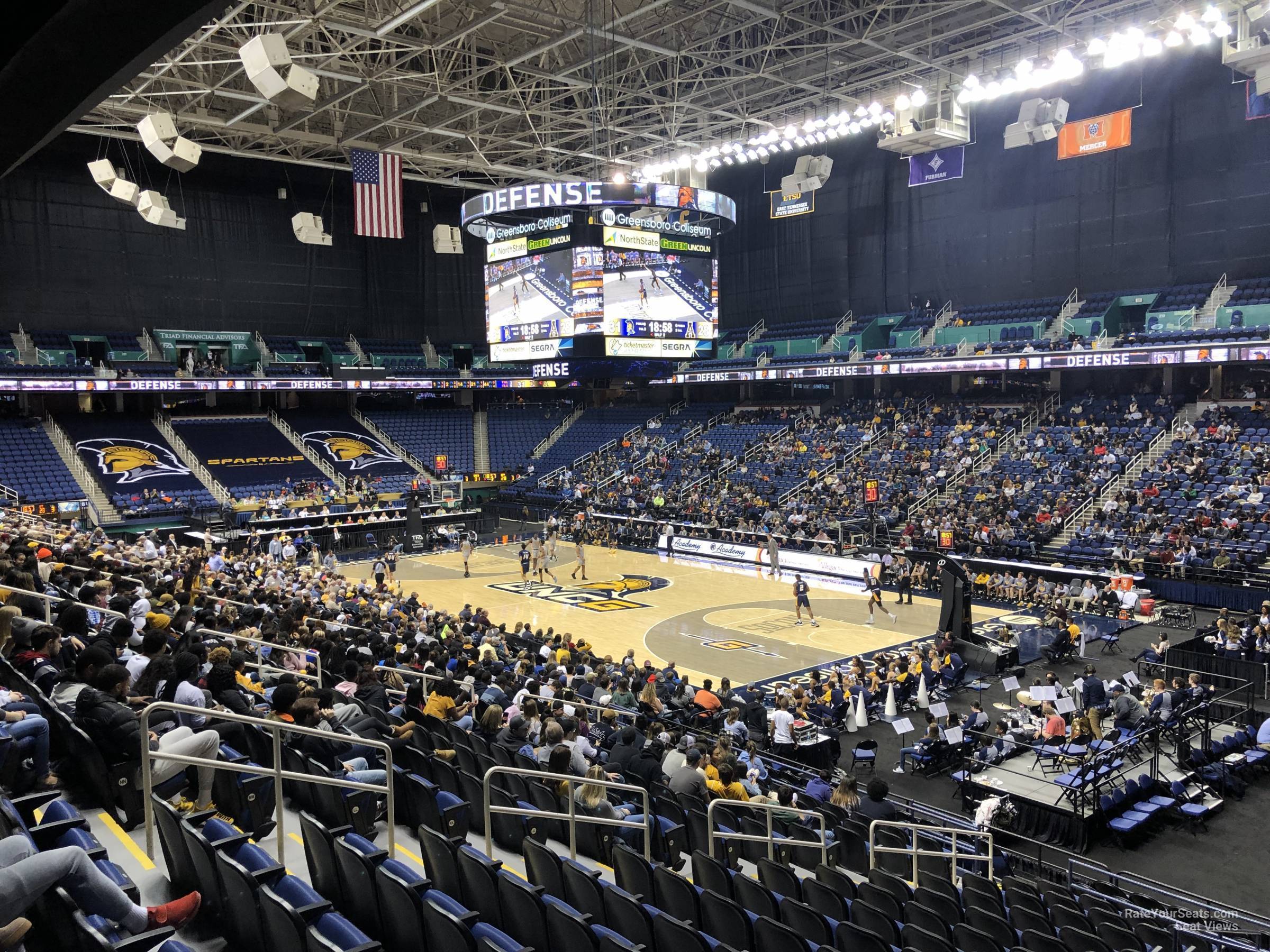 section 129, row ss seat view  for basketball - first horizon coliseum