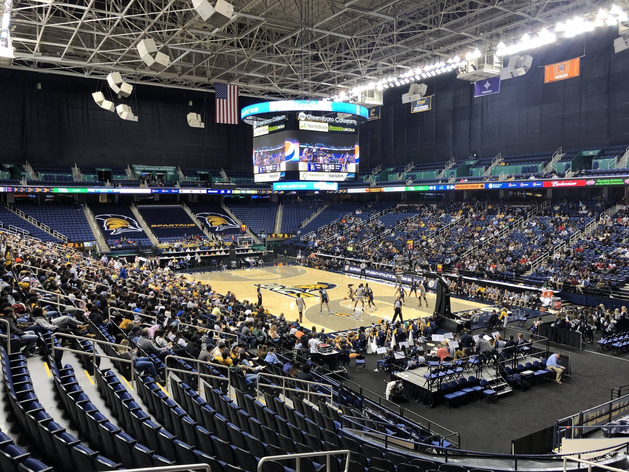section 130, row ss seat view  for basketball - greensboro coliseum