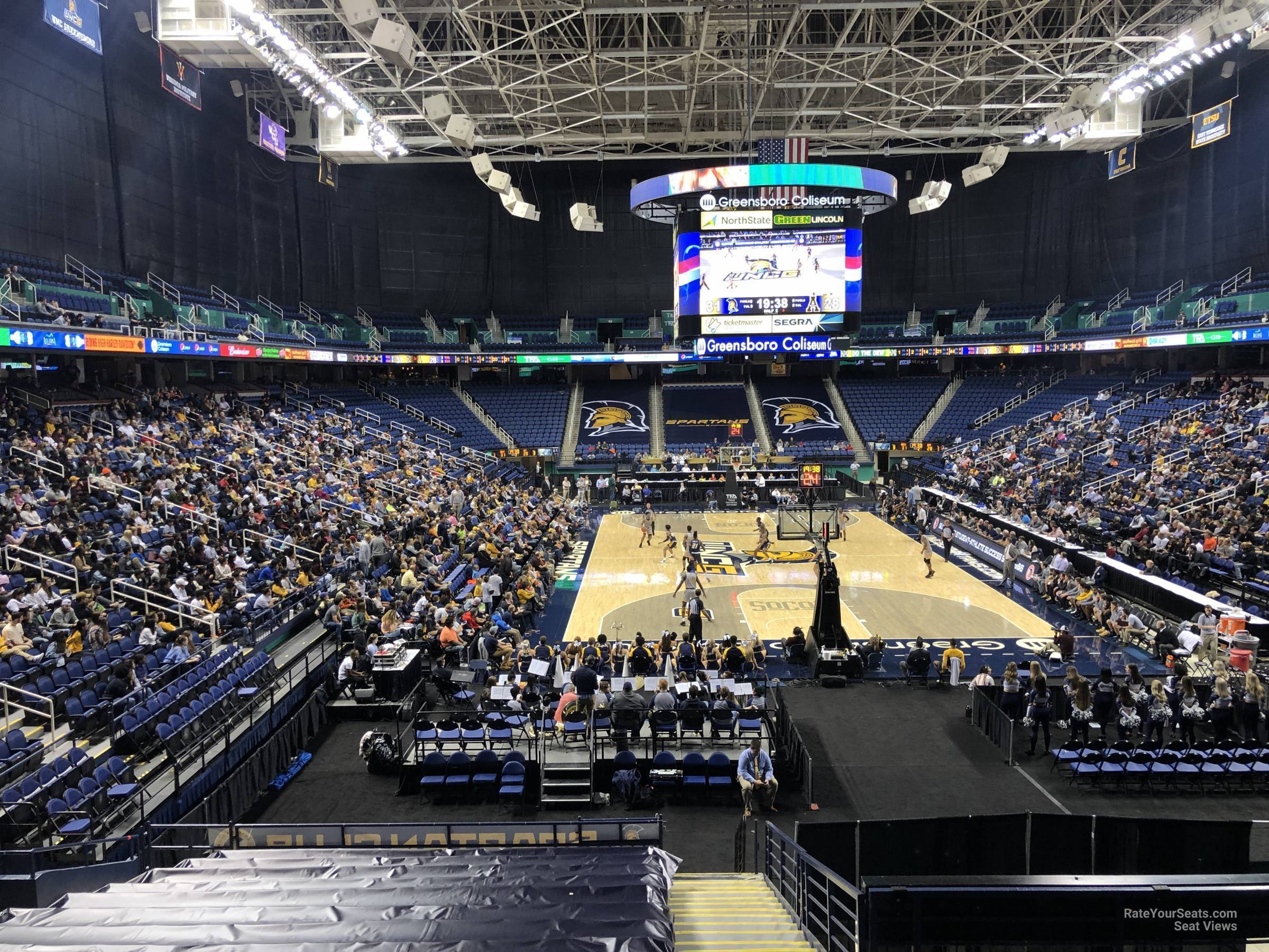 section 132, row ss seat view  for basketball - greensboro coliseum