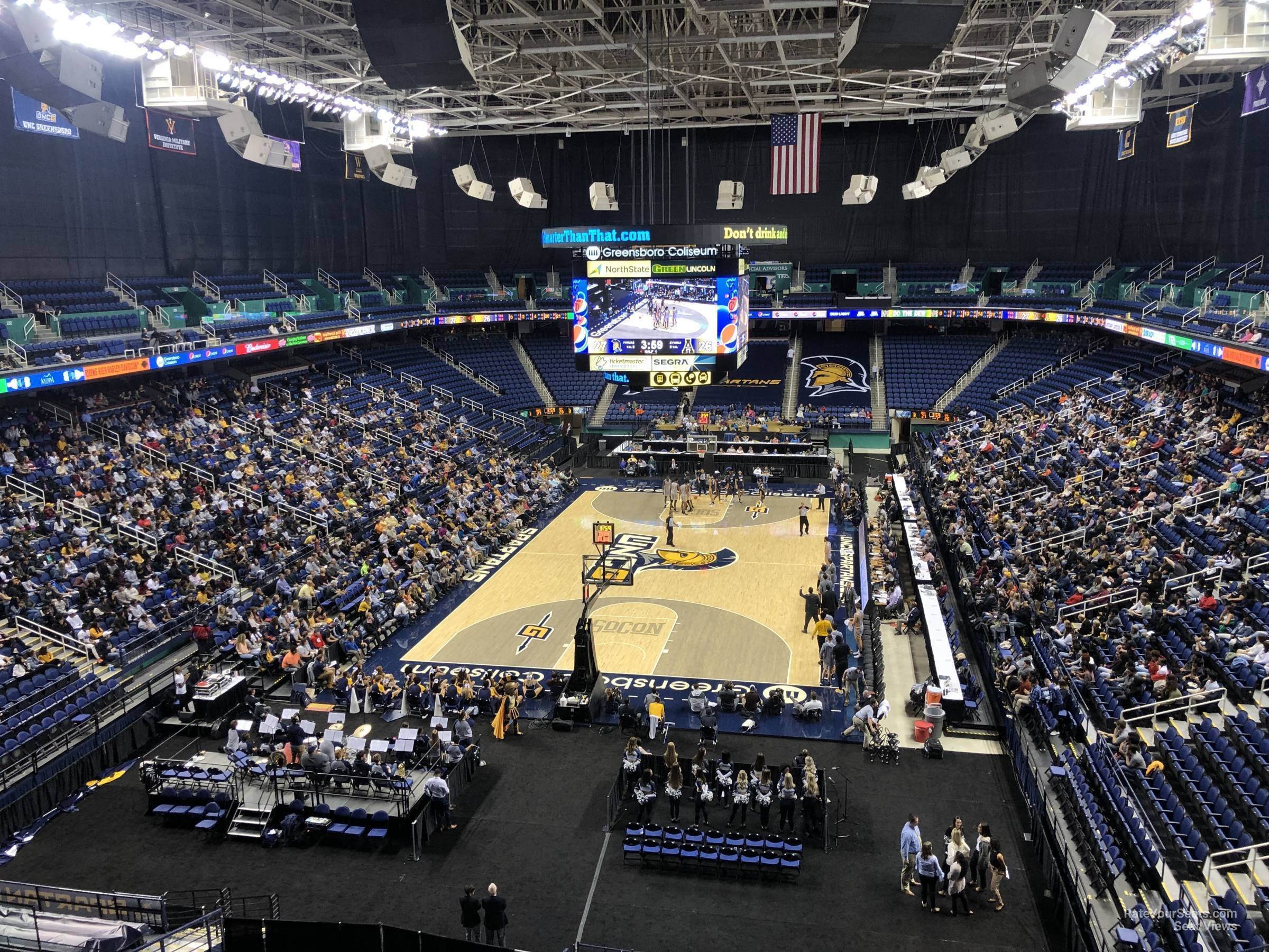 section 202, row g seat view  for basketball - greensboro coliseum