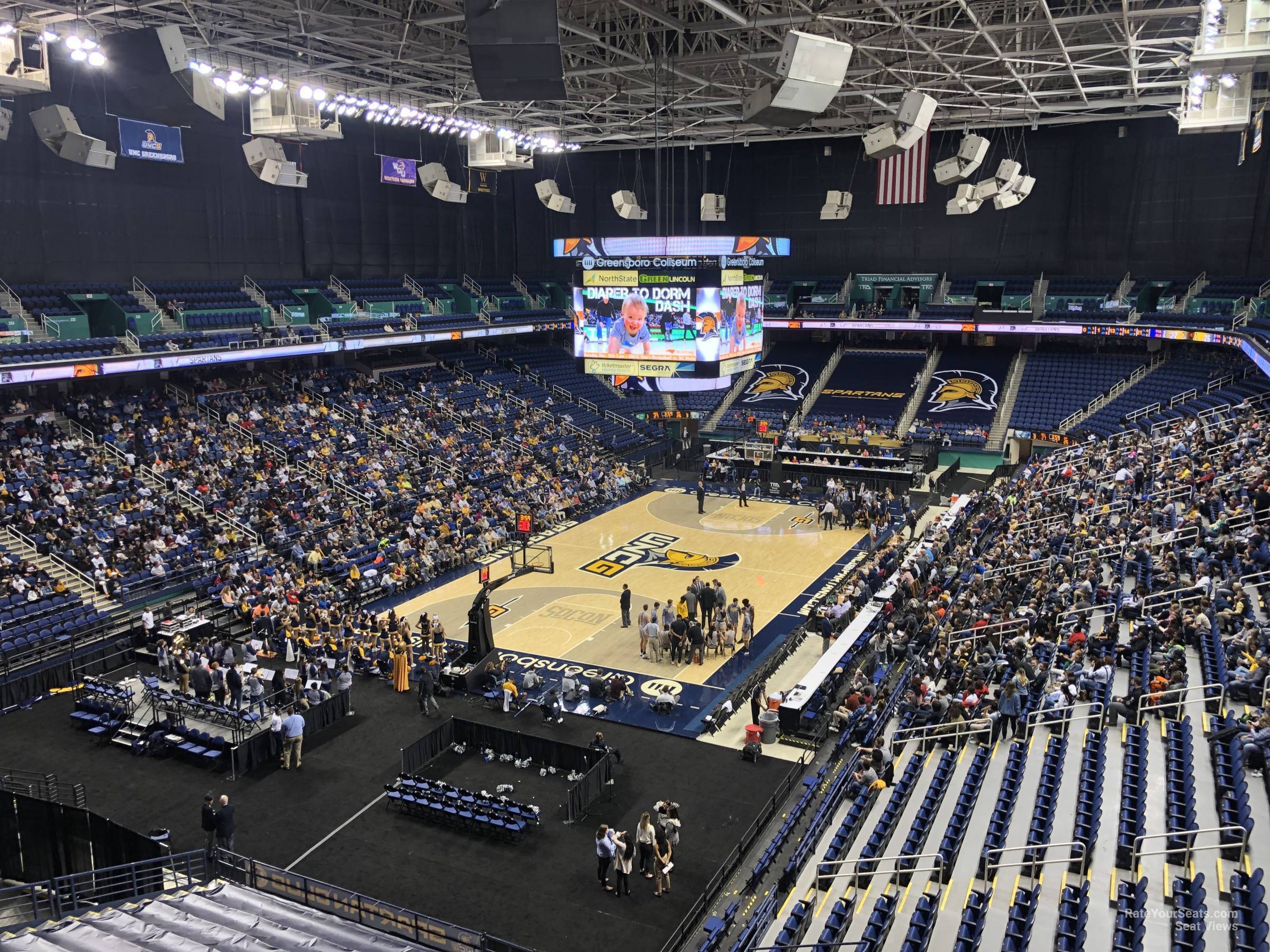 section 204, row g seat view  for basketball - greensboro coliseum