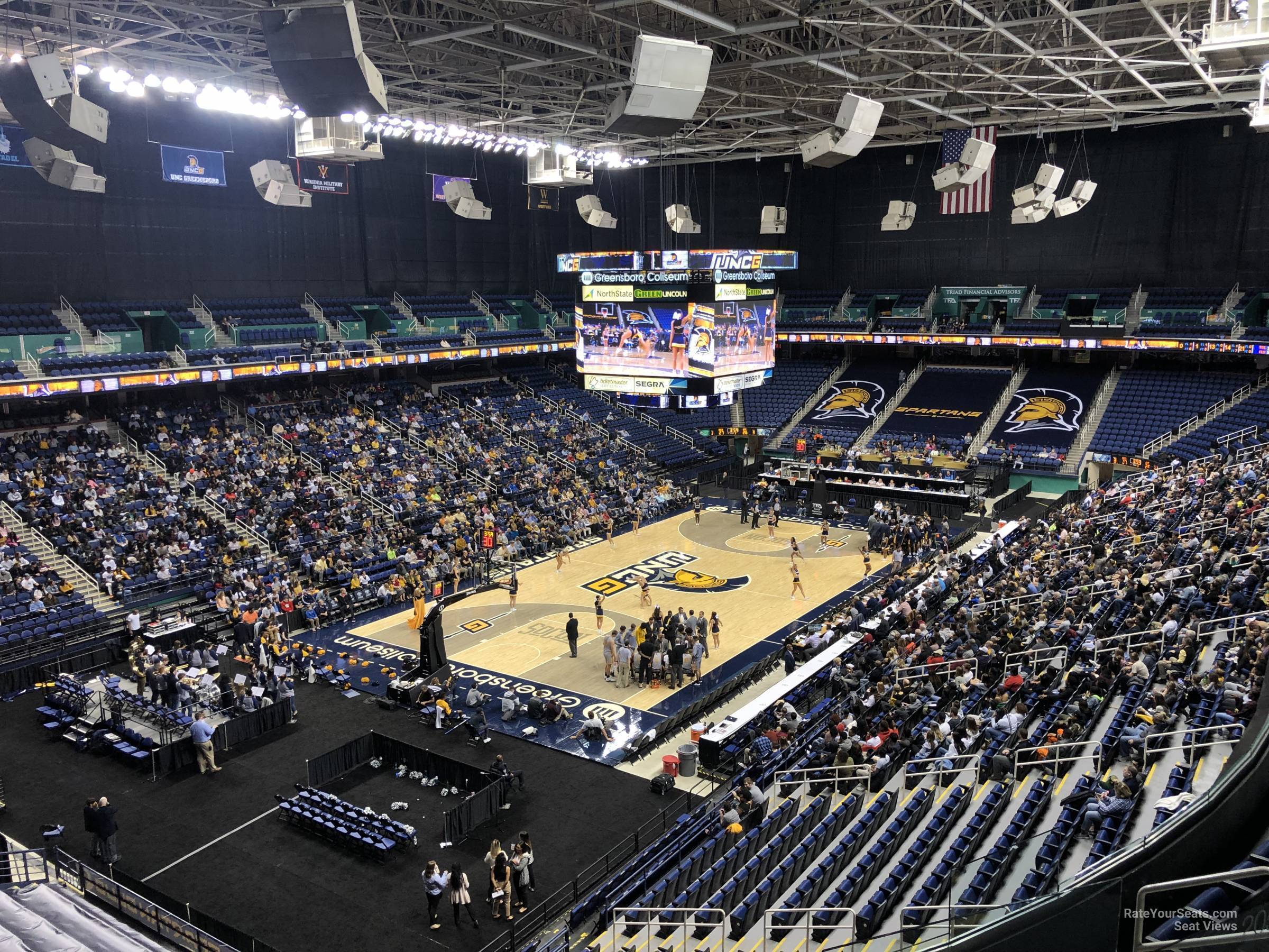 section 205, row g seat view  for basketball - first horizon coliseum