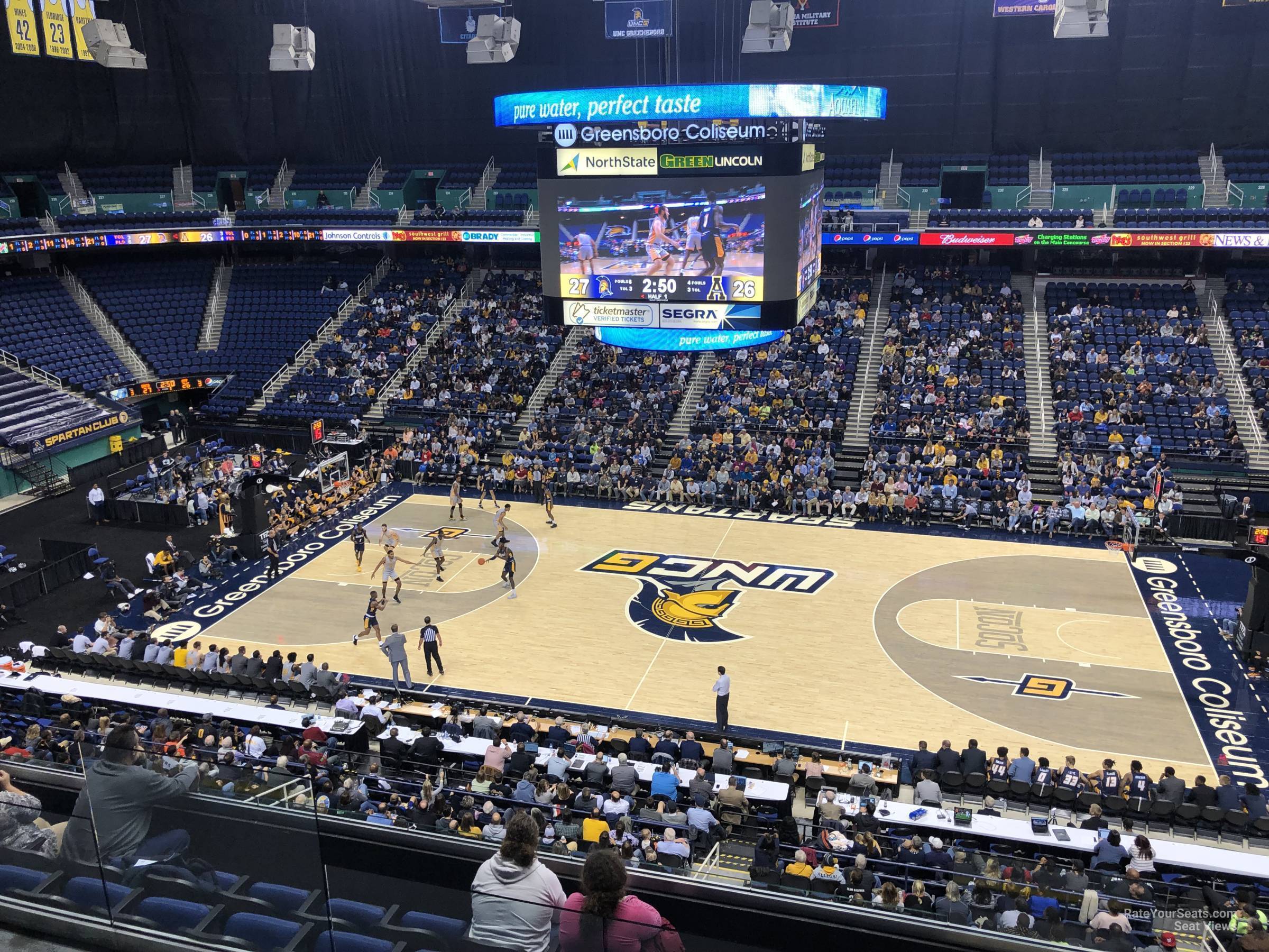 section 212, row g seat view  for basketball - first horizon coliseum