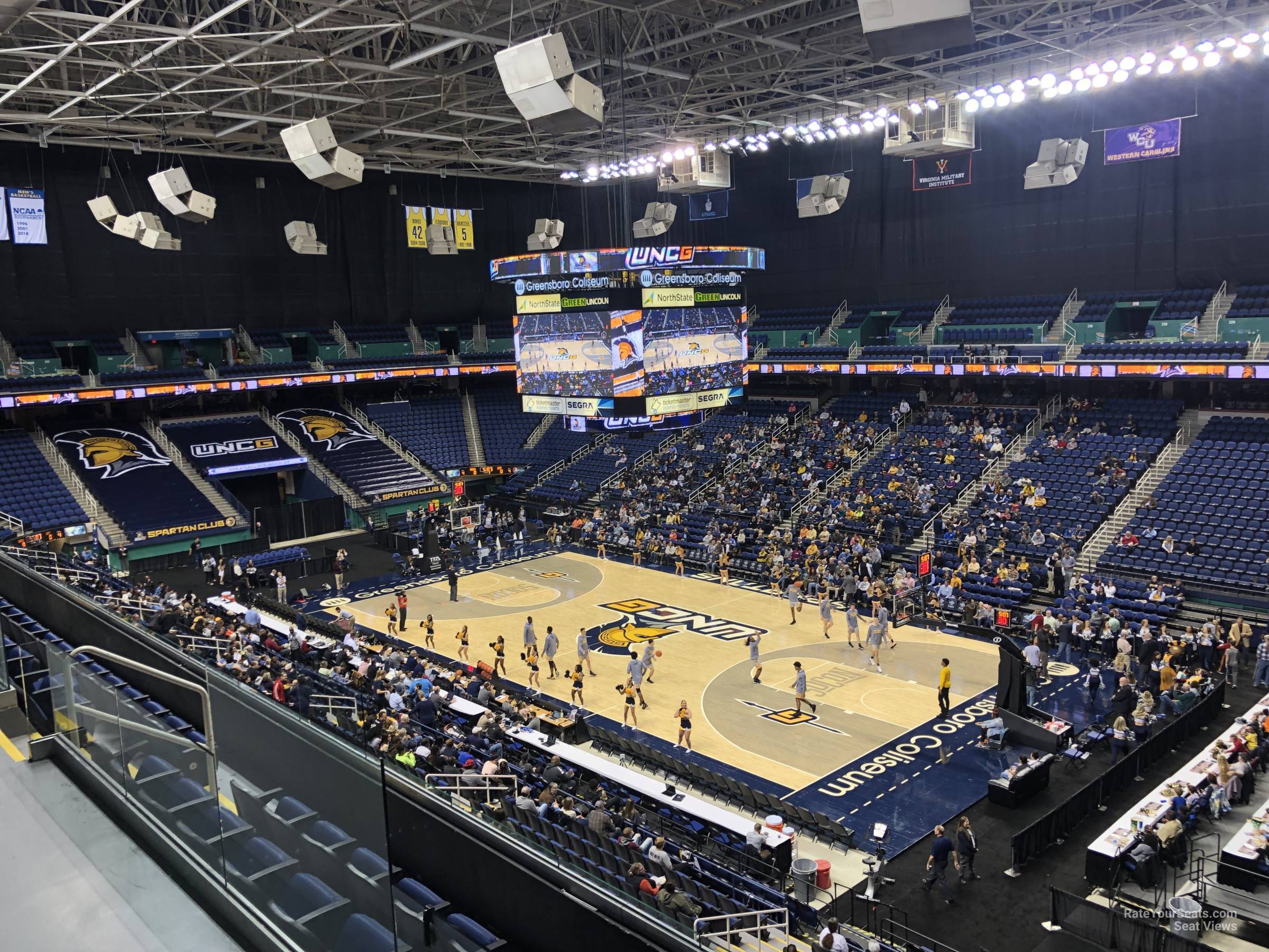 section 215, row e seat view  for basketball - first horizon coliseum