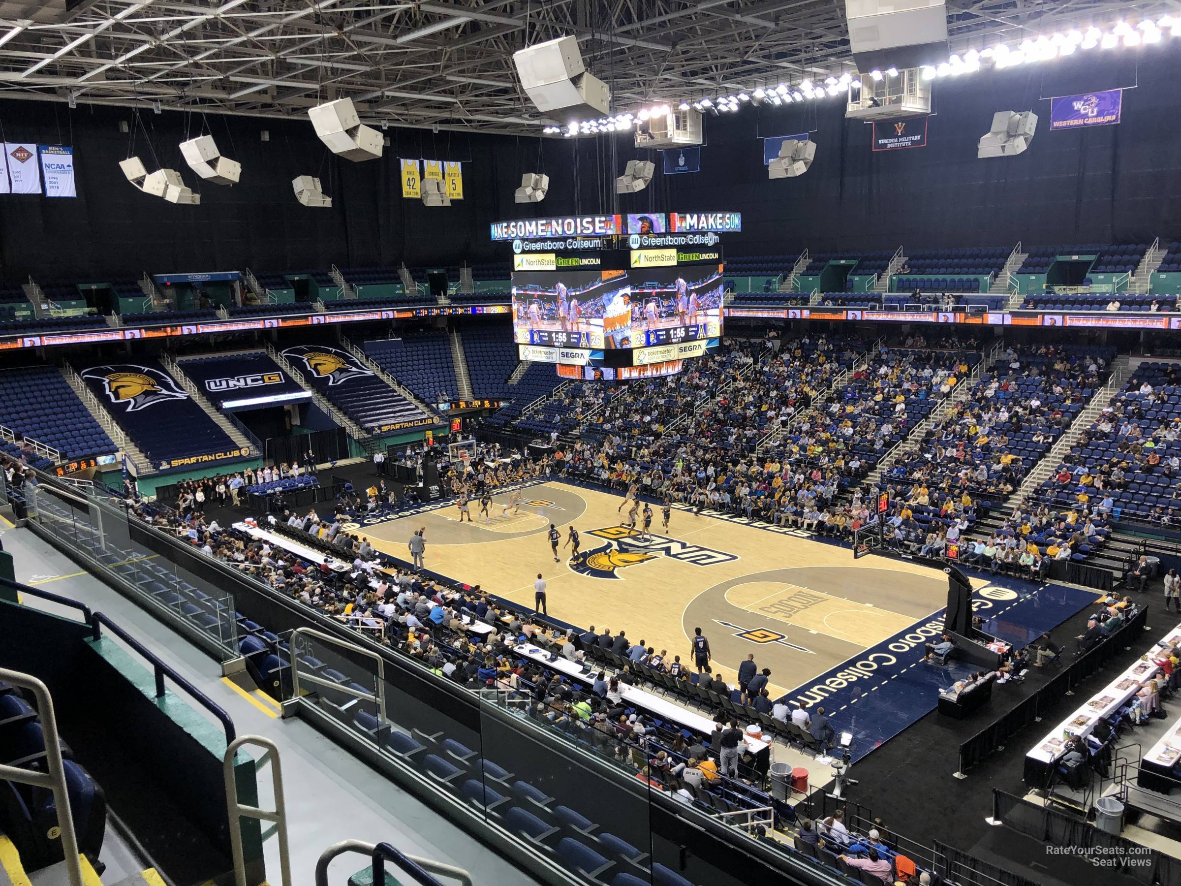 section 215, row g seat view  for basketball - first horizon coliseum