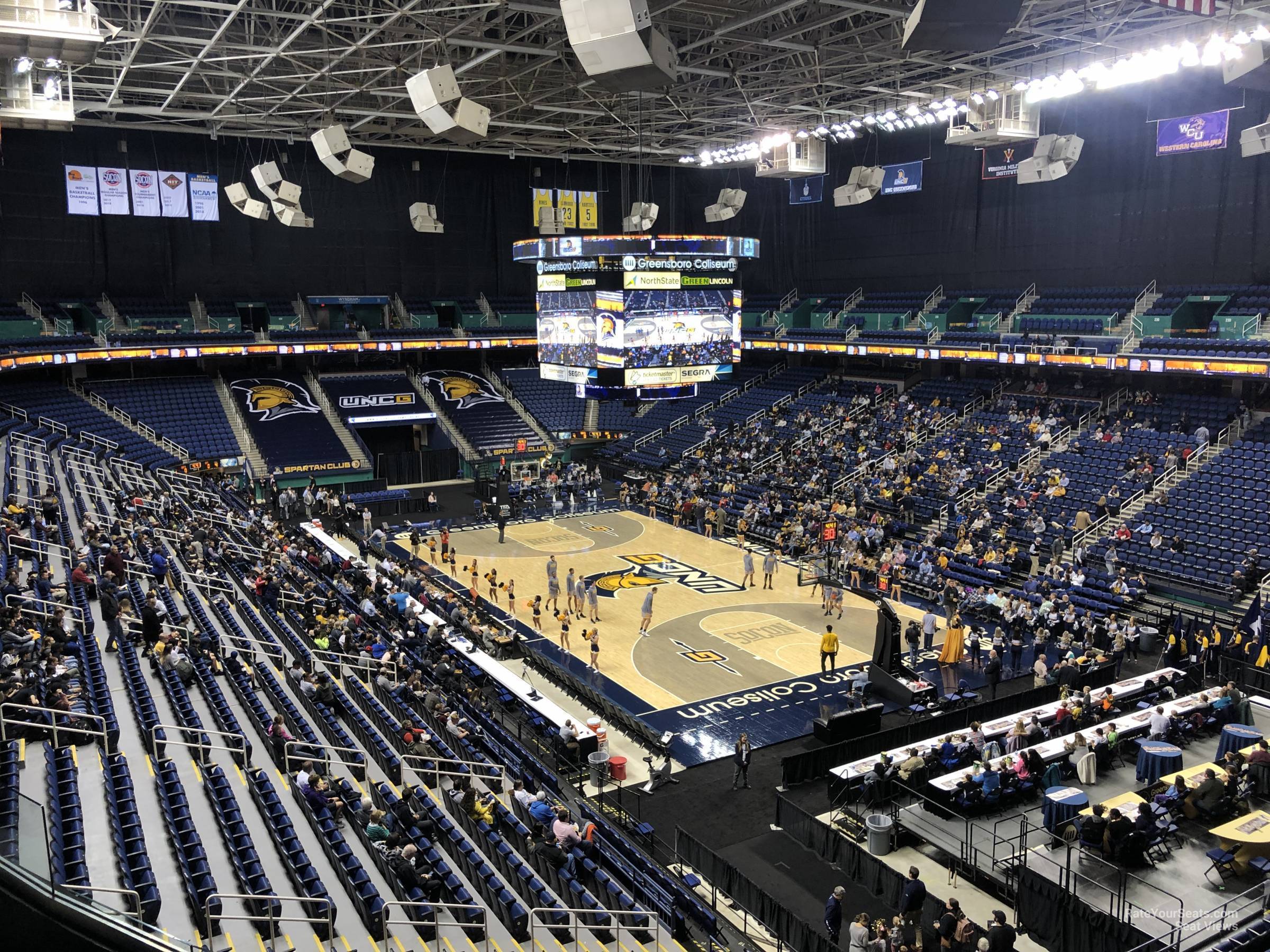 section 217, row e seat view  for basketball - first horizon coliseum