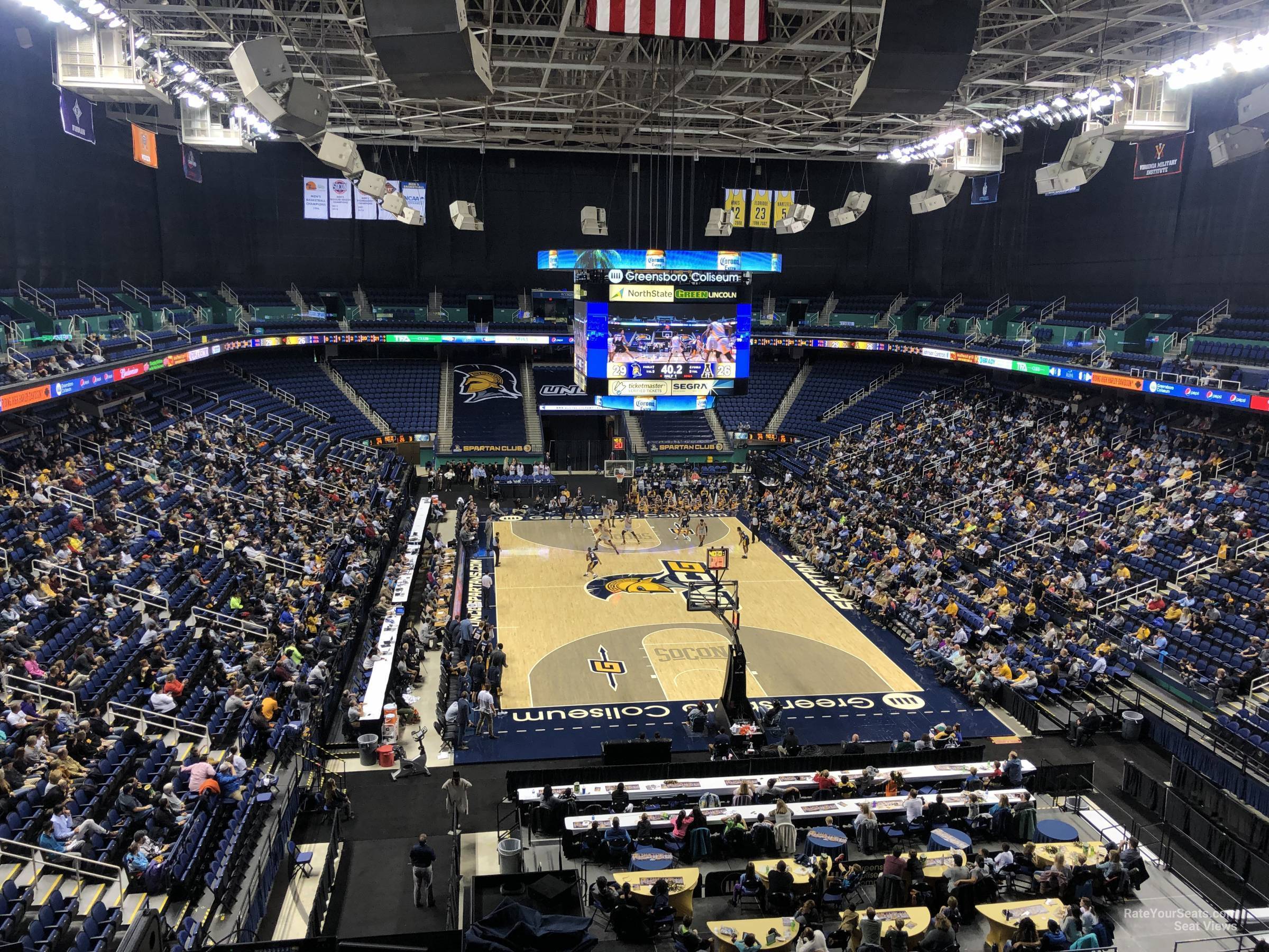 section 220, row g seat view  for basketball - first horizon coliseum