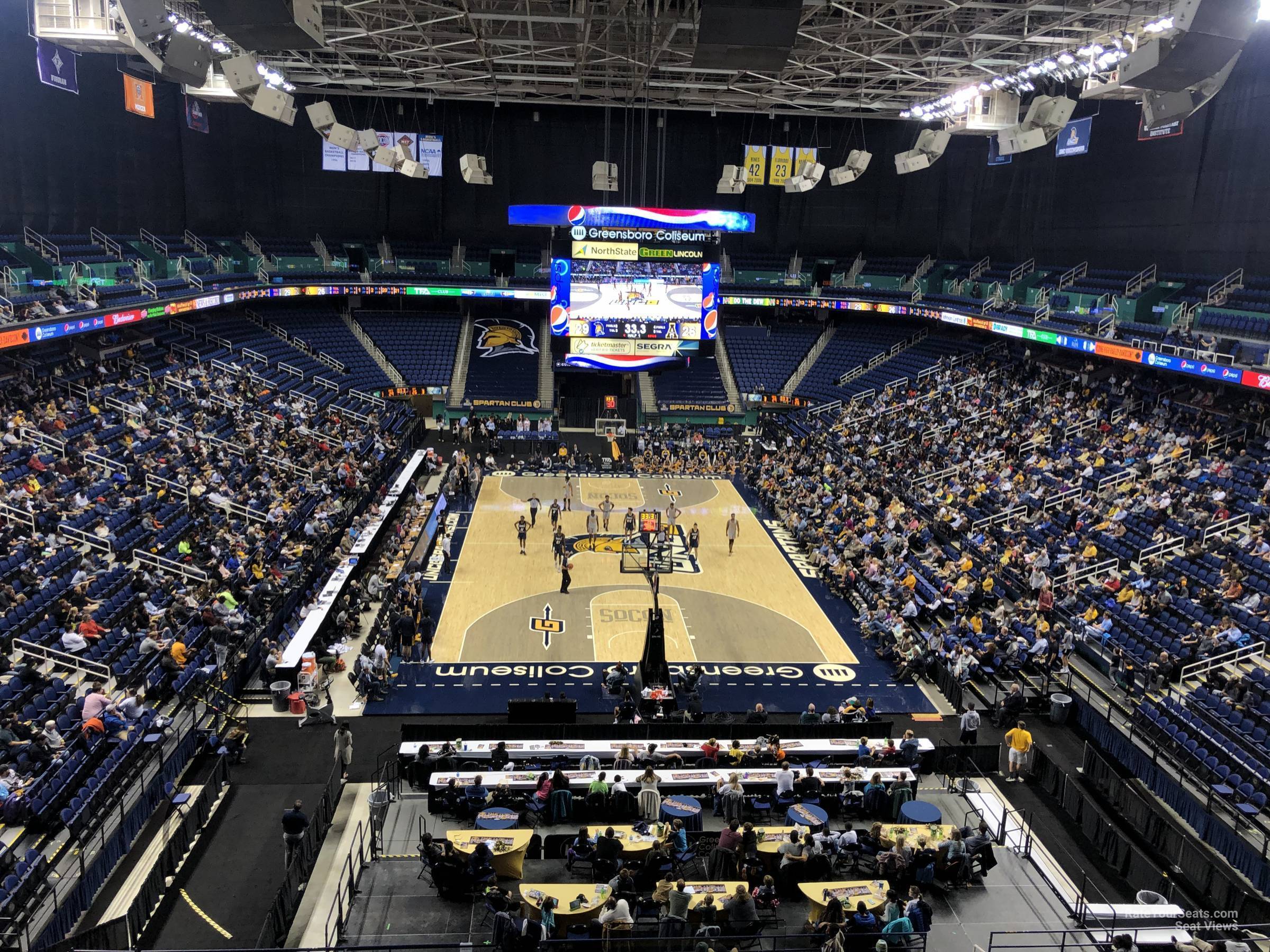 section 221, row b seat view  for basketball - first horizon coliseum