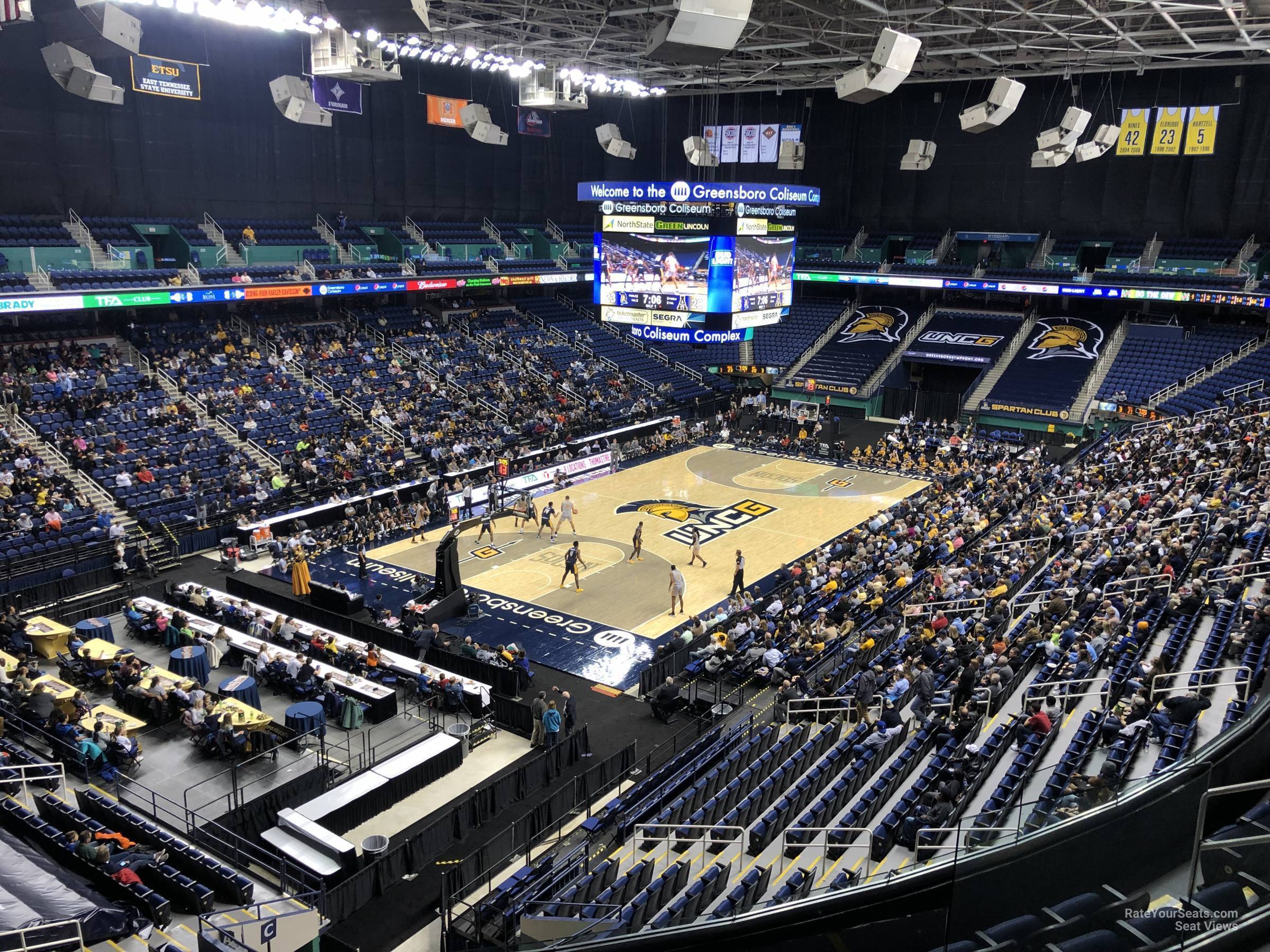 section 225, row g seat view  for basketball - first horizon coliseum