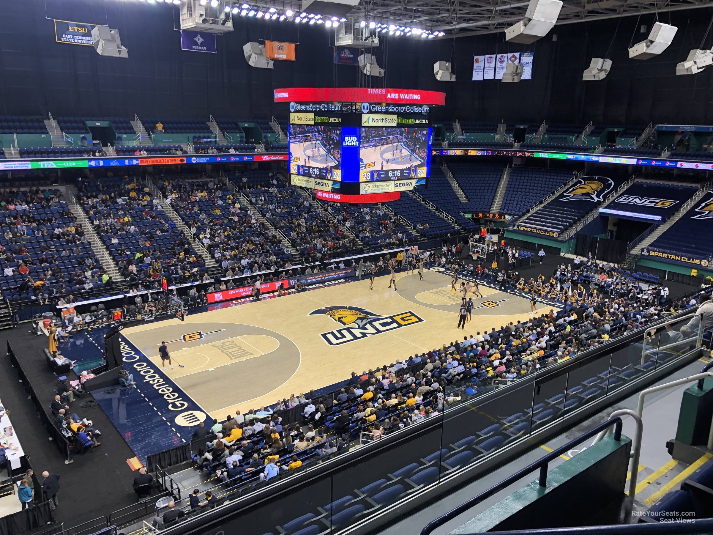 section 228, row g seat view  for basketball - greensboro coliseum