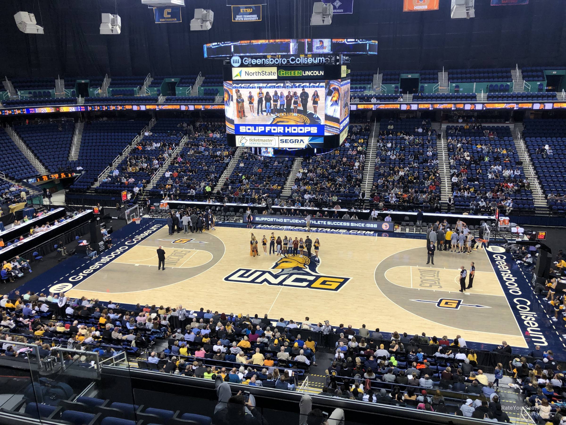 section 232, row g seat view  for basketball - greensboro coliseum