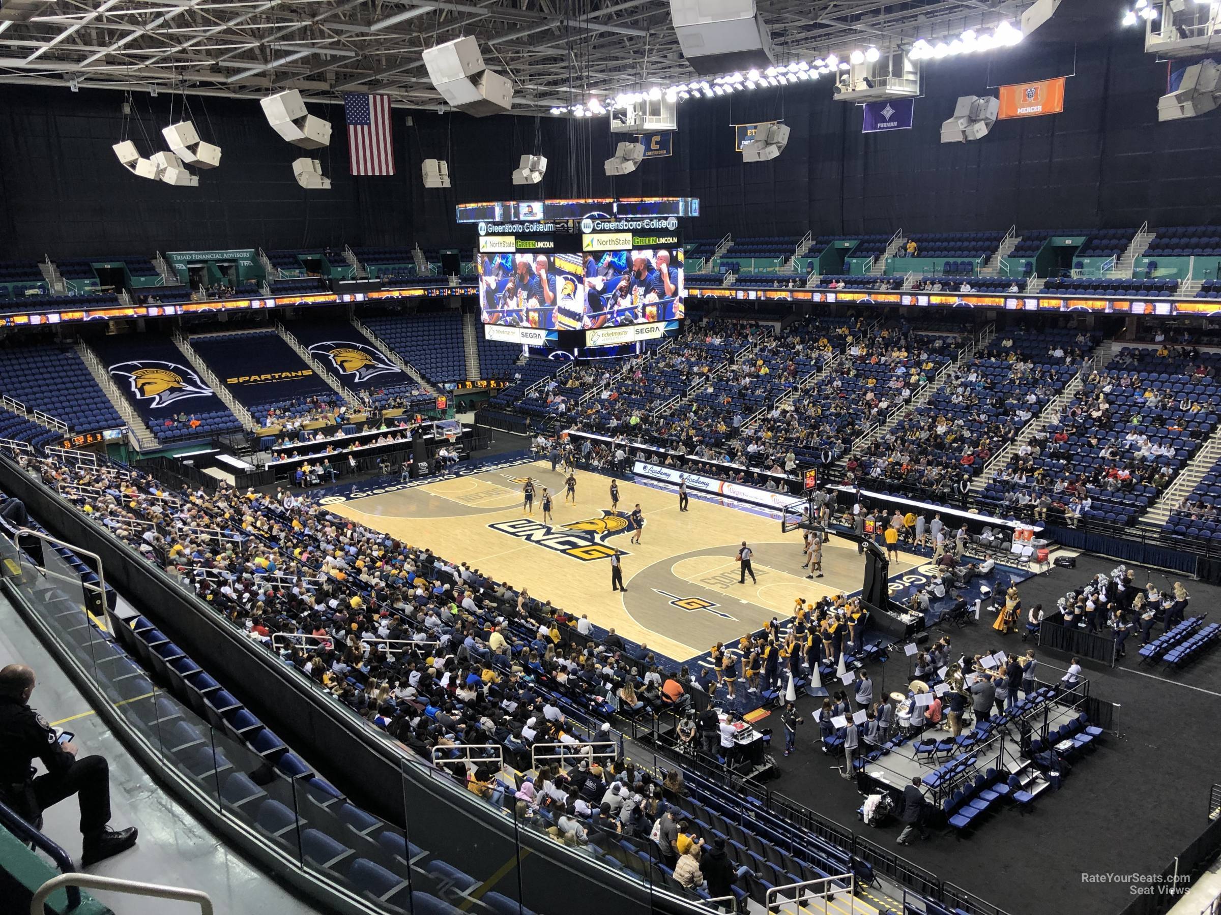 section 236, row g seat view  for basketball - greensboro coliseum